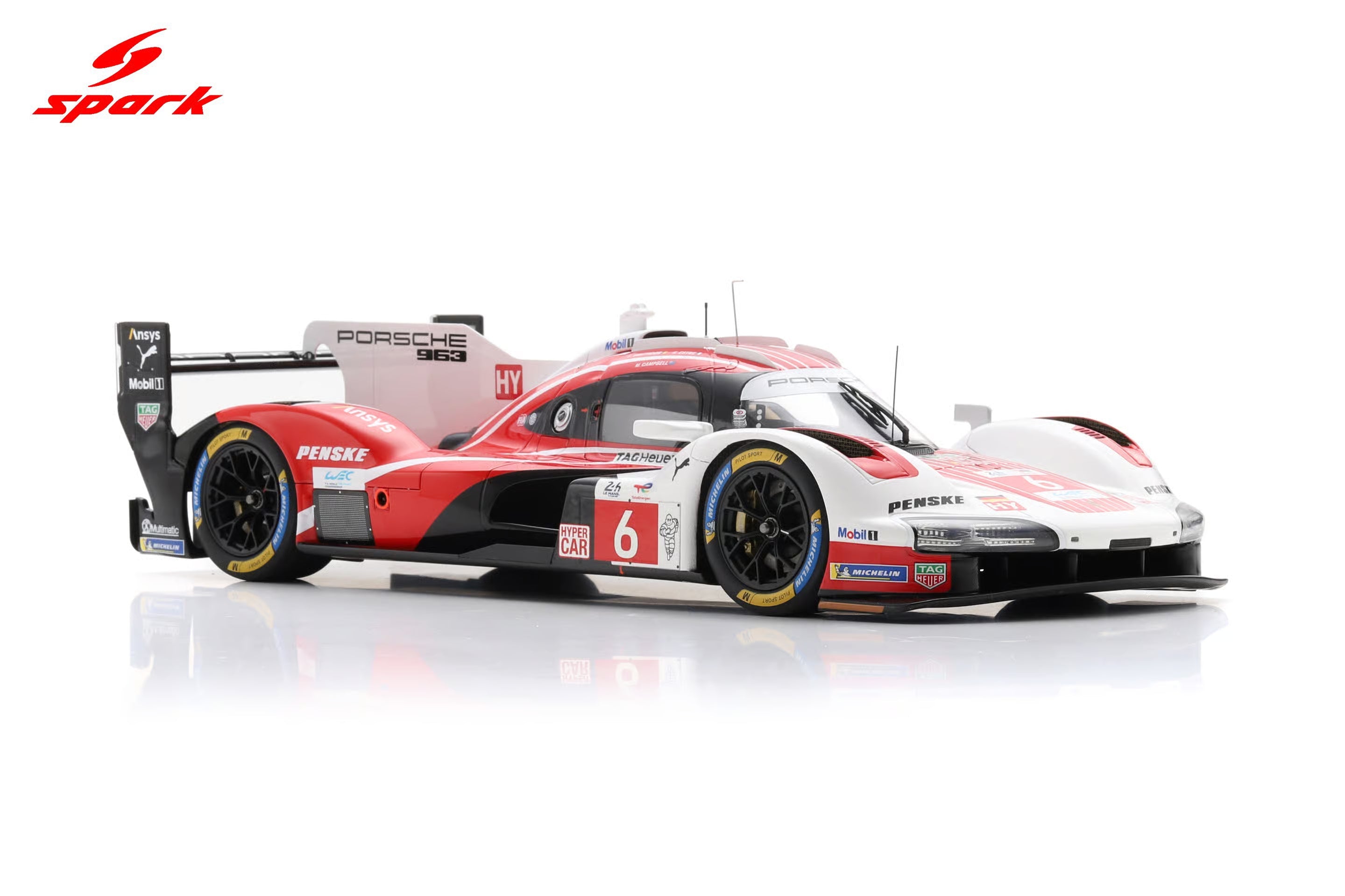 Spark Model Porsche 963 #6 Penske IMSA 2nd Le Mans 24hrs 2025 1:18 WITH DISPLAY