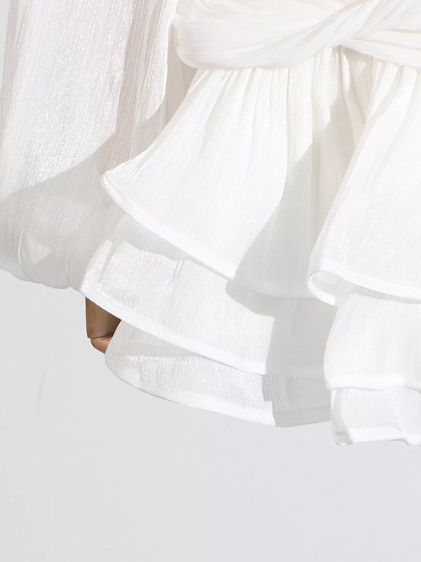 Ruffle Balloon Sleeve Mini Dress