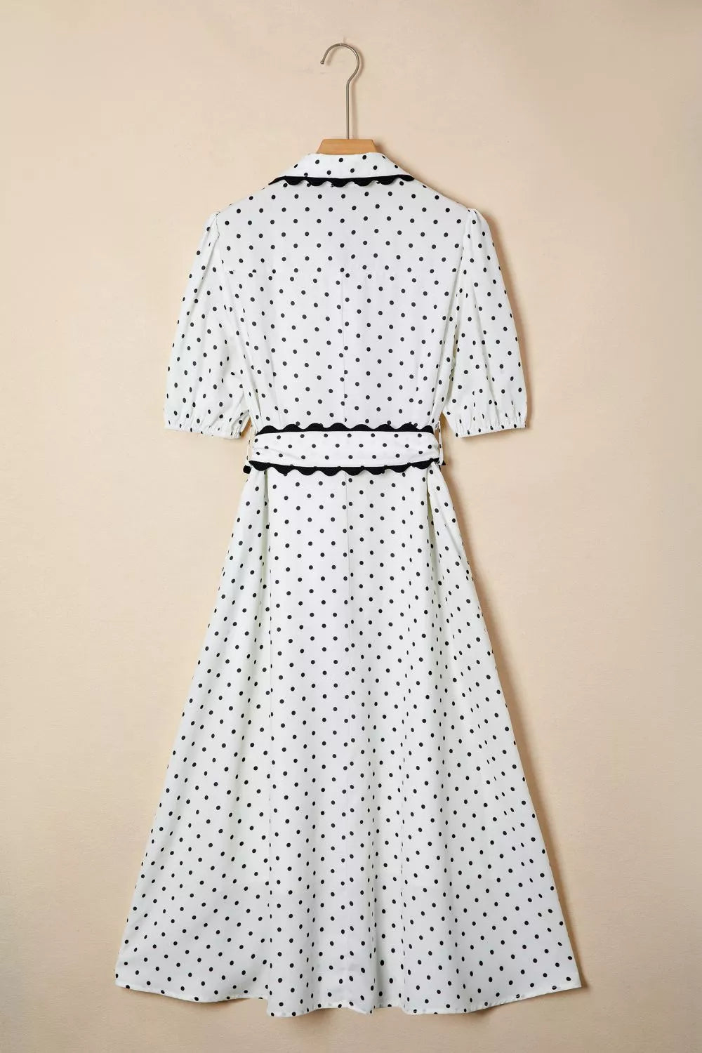 Polka Dot Half Sleeve Midi Dress