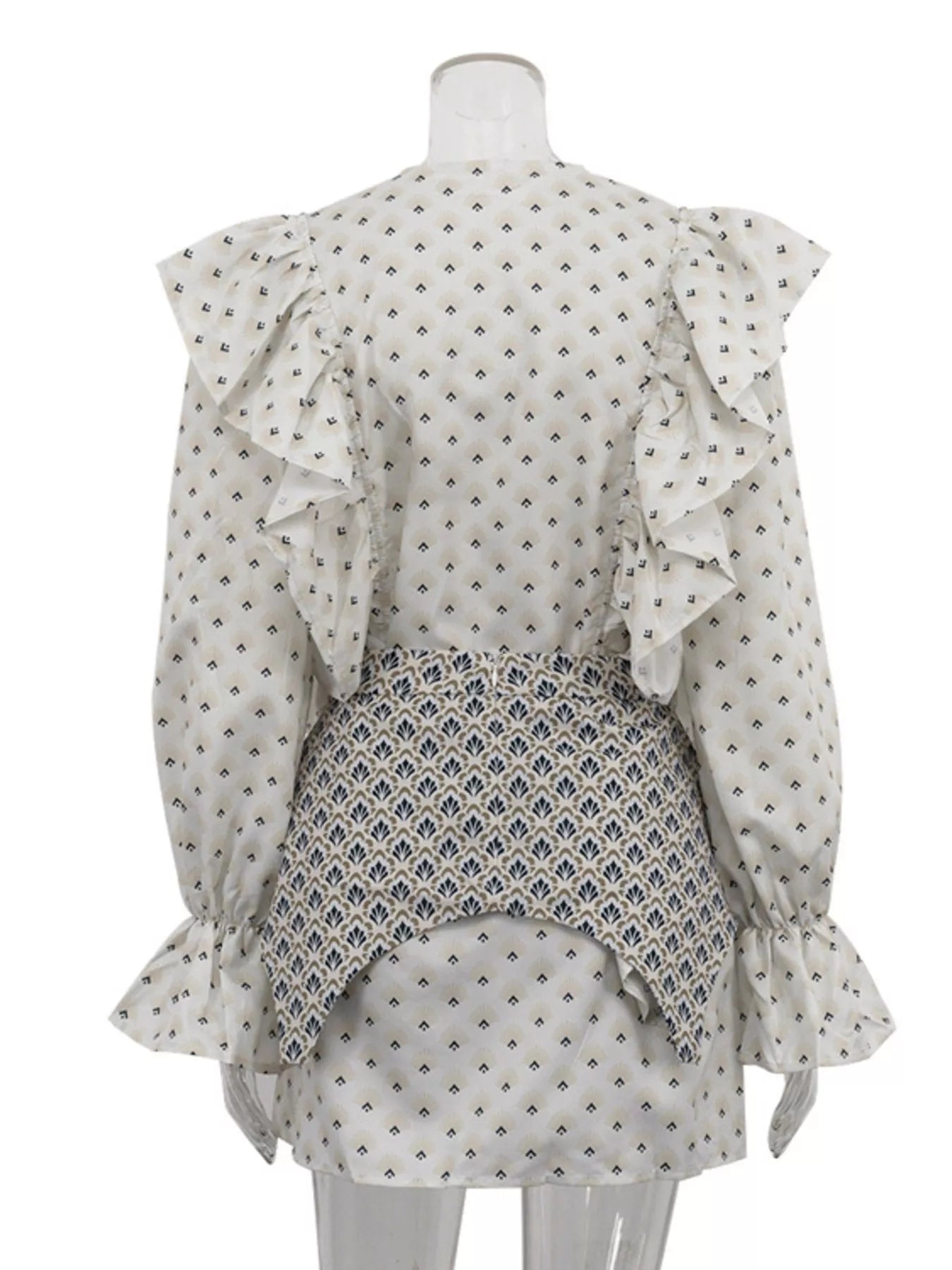 Ruffled Floral Print Mini Dress