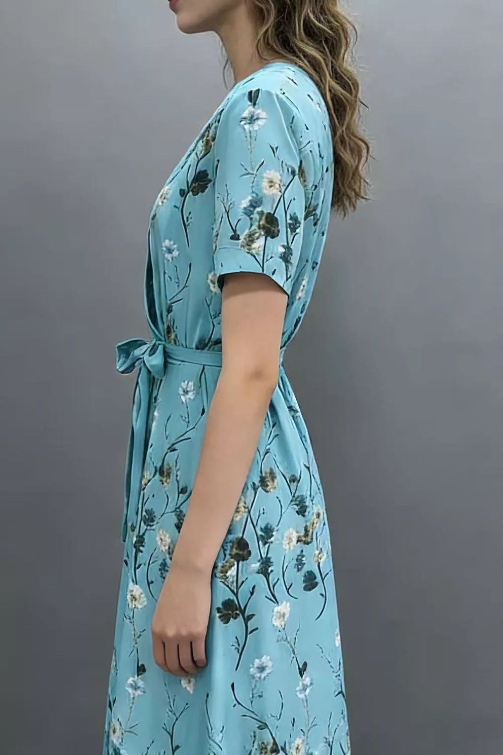 Floral Print Wrap Maxi Dress