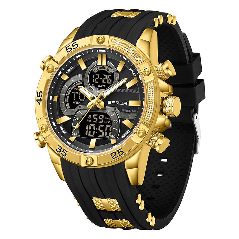 Multifunctional Mens Electronic Watch Waterproof, Luminous, With Alarm