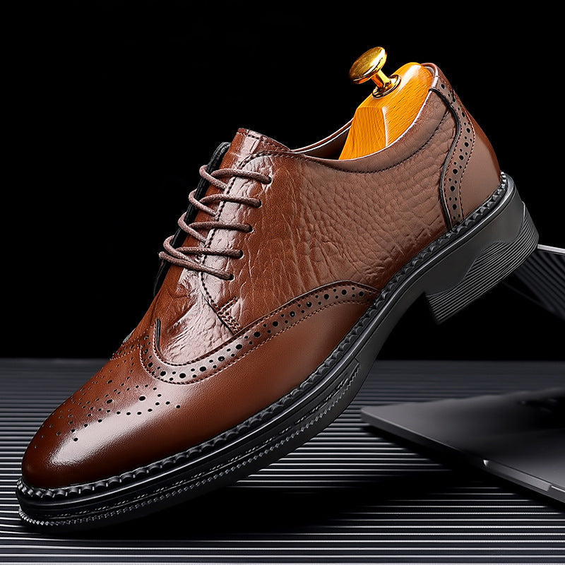 Mens Casual Dress Slip-on Leather Shoes