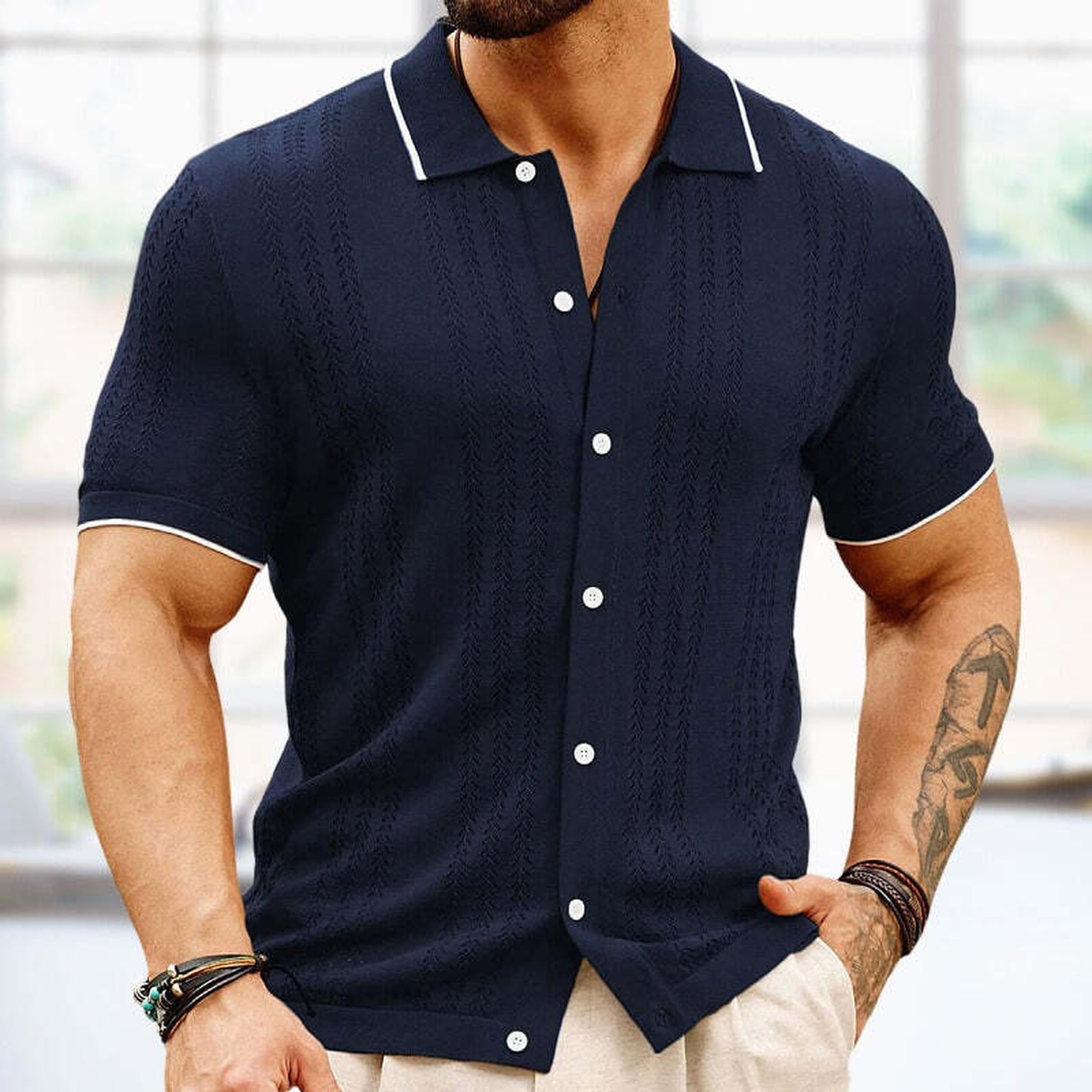 New cardigan knit thin business knit polo shirt