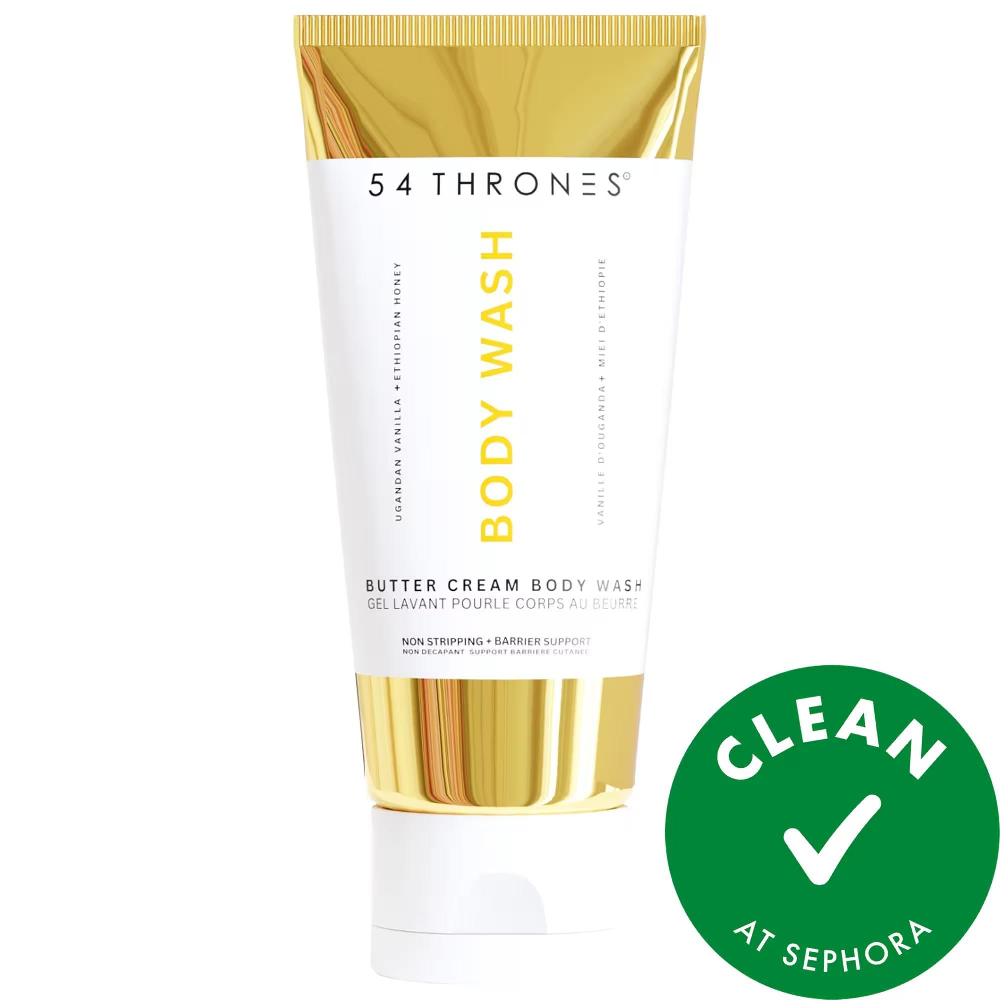 54 Throne Moisturizing Butter Cream Body Wash - Non-Stripping with Shea Butter, Ceramides and Niacinamide
