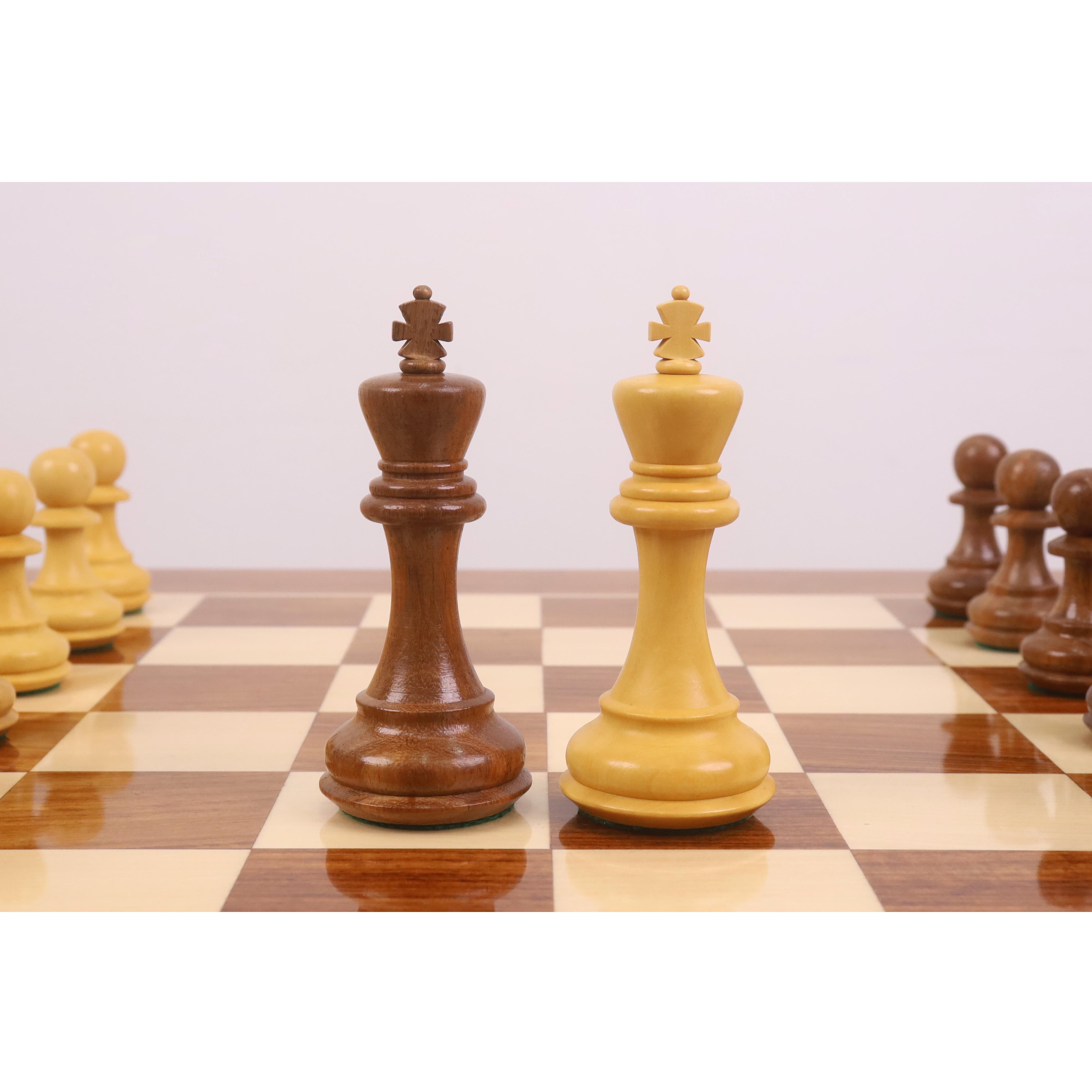 23" Tournament Chess Board Table with 4.1" Pro Staunton Weighted Wooden Chess Pieces - Golden Rosewood and Boxwood