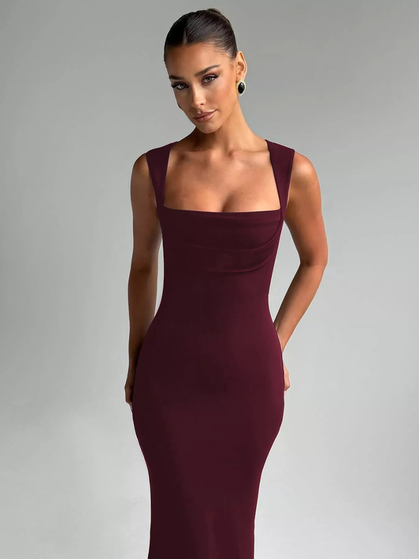 Square Neck Sleeveless Maxi Dress