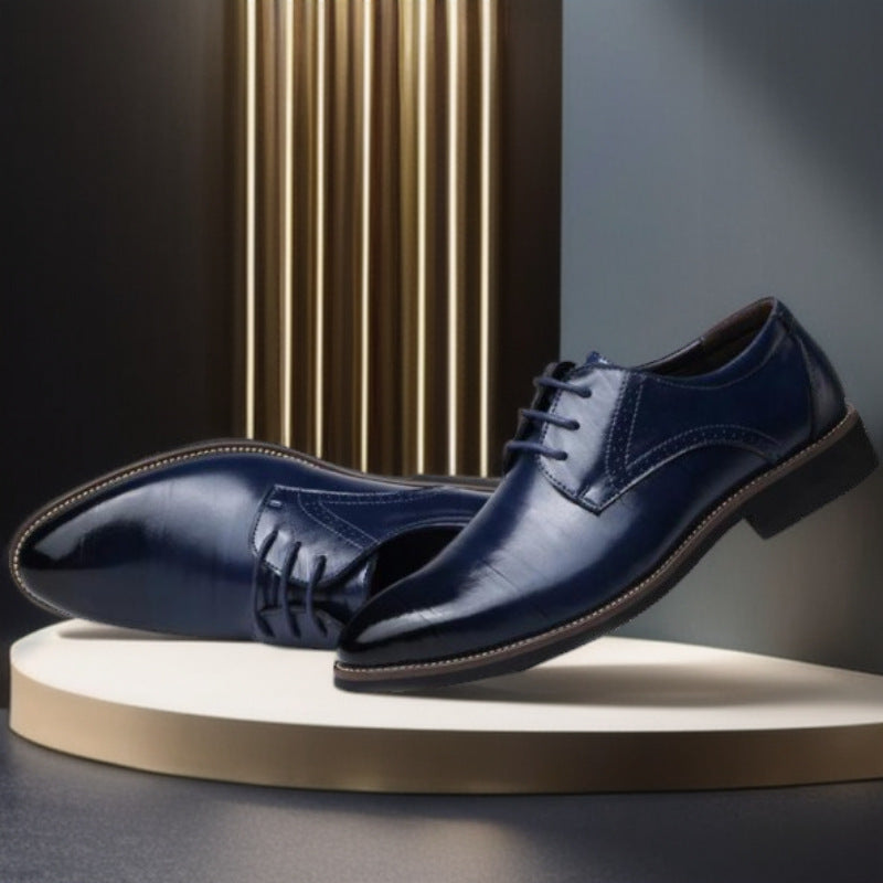 Mens Leather Shoes British-style Pointed-toe Breathable Formal Business Wear