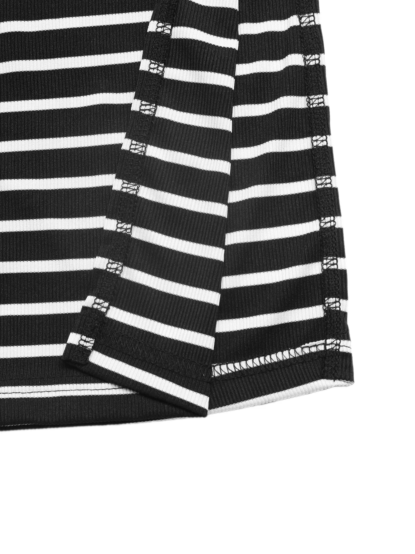 Sleeveless Striped Midi Dress with Side Slit