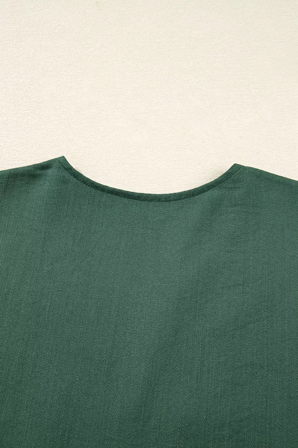 Contrast Ricrac Trim Button V Neck Knotted Bracelet Sleeve Shift Dress