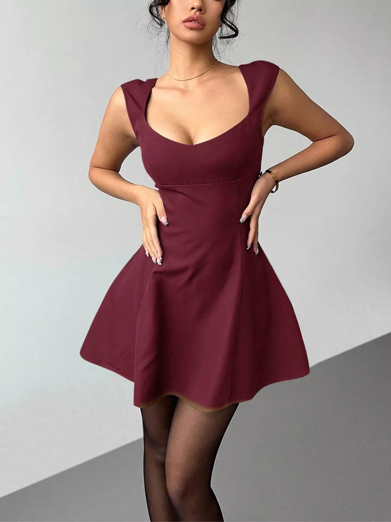 Sleeveless A-Line Mini Dress