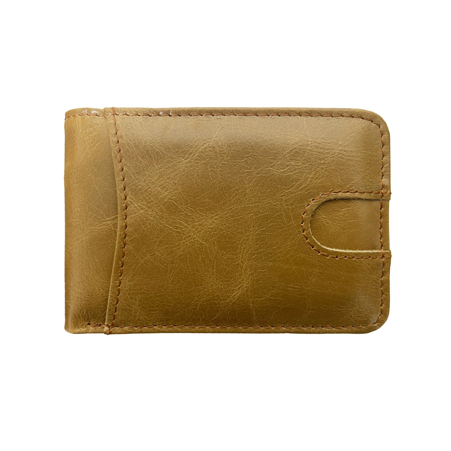 Oil-waxed Leather US Dollar Clip Card Holder