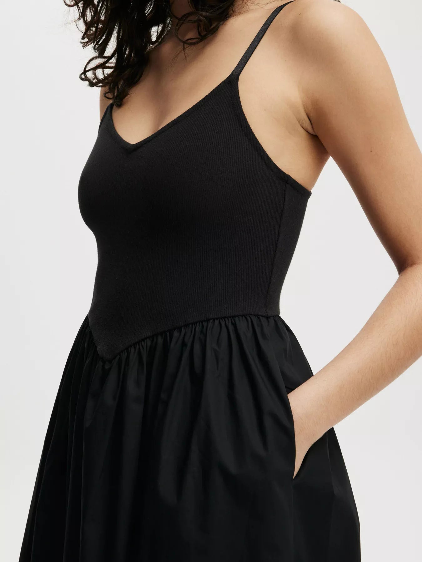 Spaghetti Strap Midi Dress with Pockets