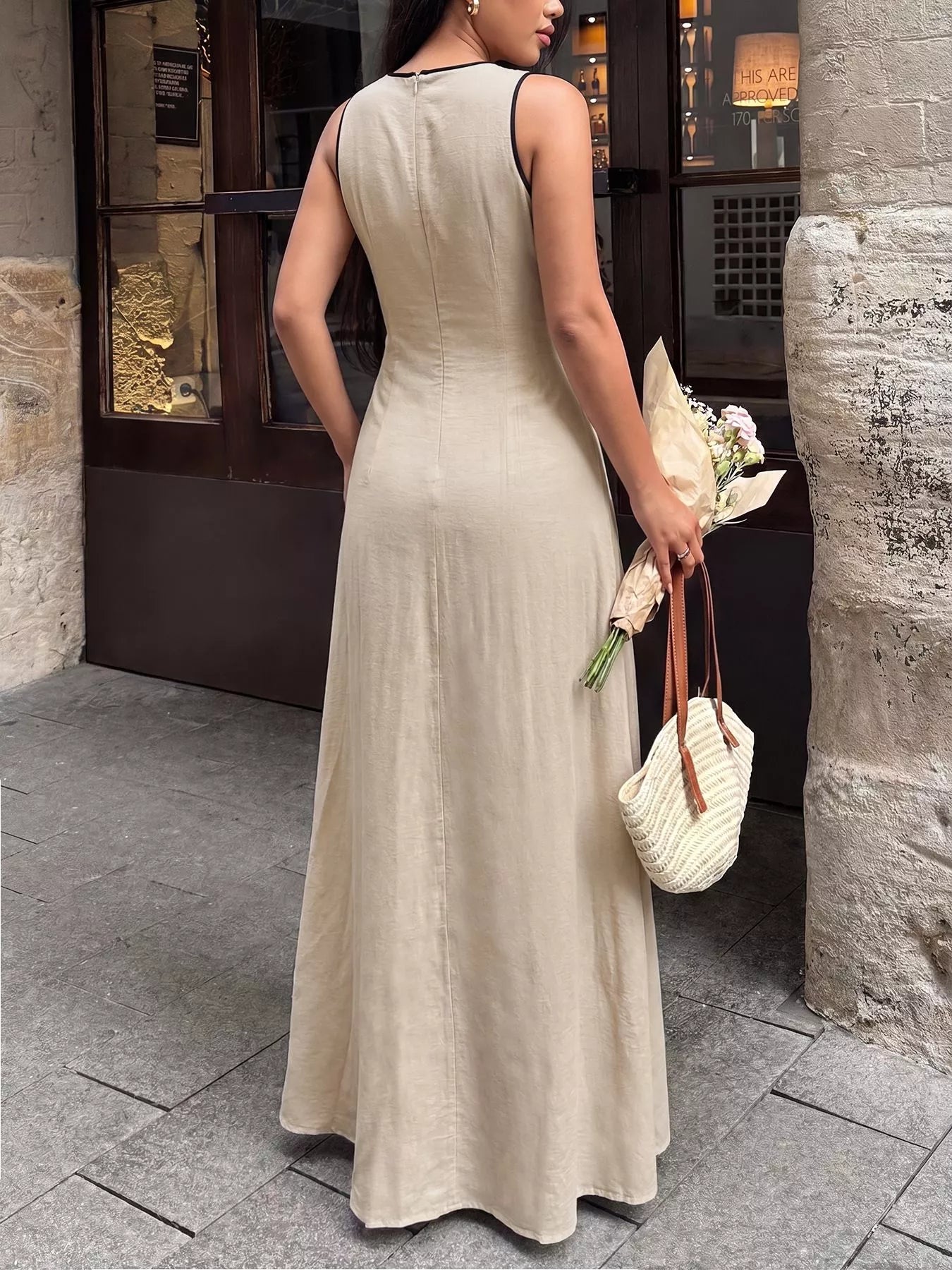V-Neck Sleeveless Maxi Dress