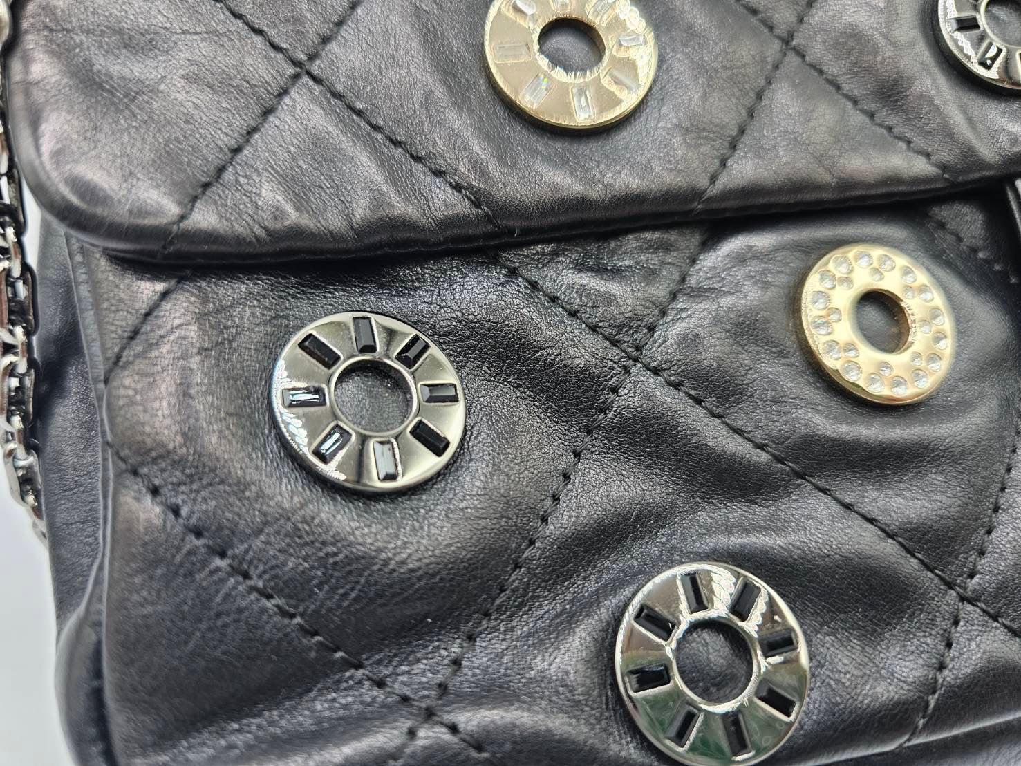 Chanel Star Attitude Flap Bag Grommet Embellished Quilted Leather Large