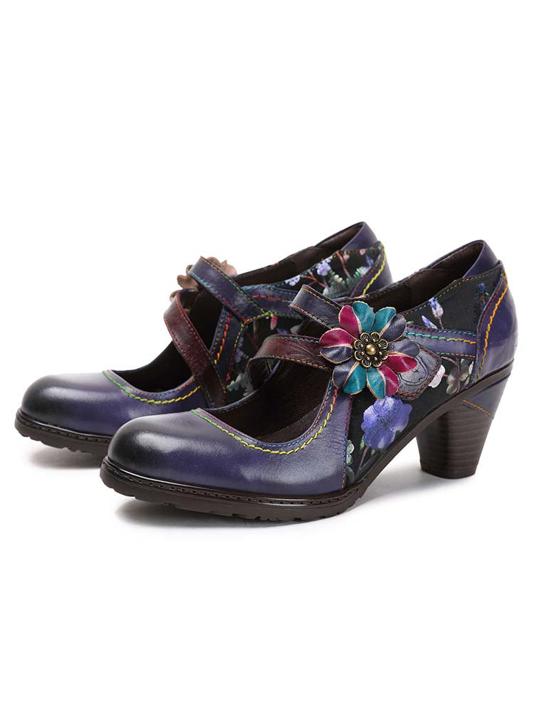 Veda Hand Embossed Leather Shoes