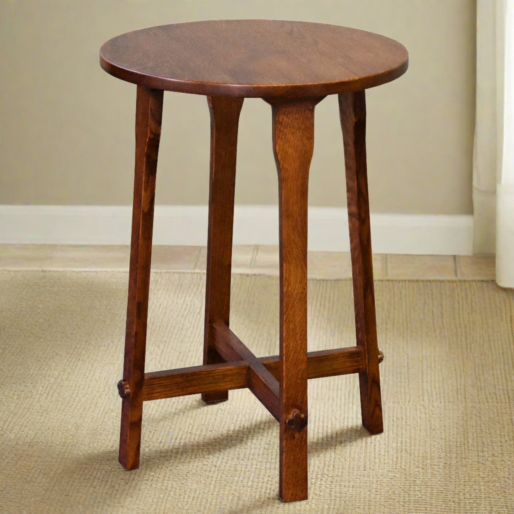 Arts and Crafts / Mission Style Oak Round End Table
