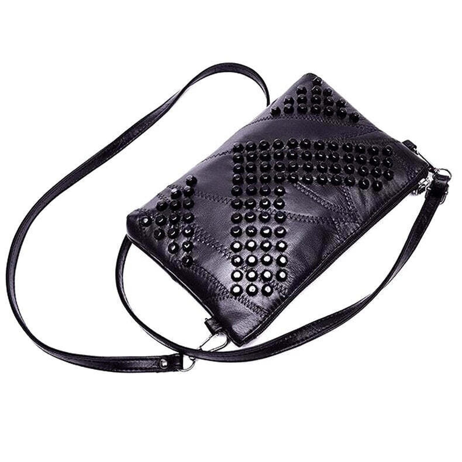 Fashion Genuine Leather Women Bag Messenger Bags Rivet Shoulder Bag Clutch High Quality Crossbody  Bags Female Purse Bolsas