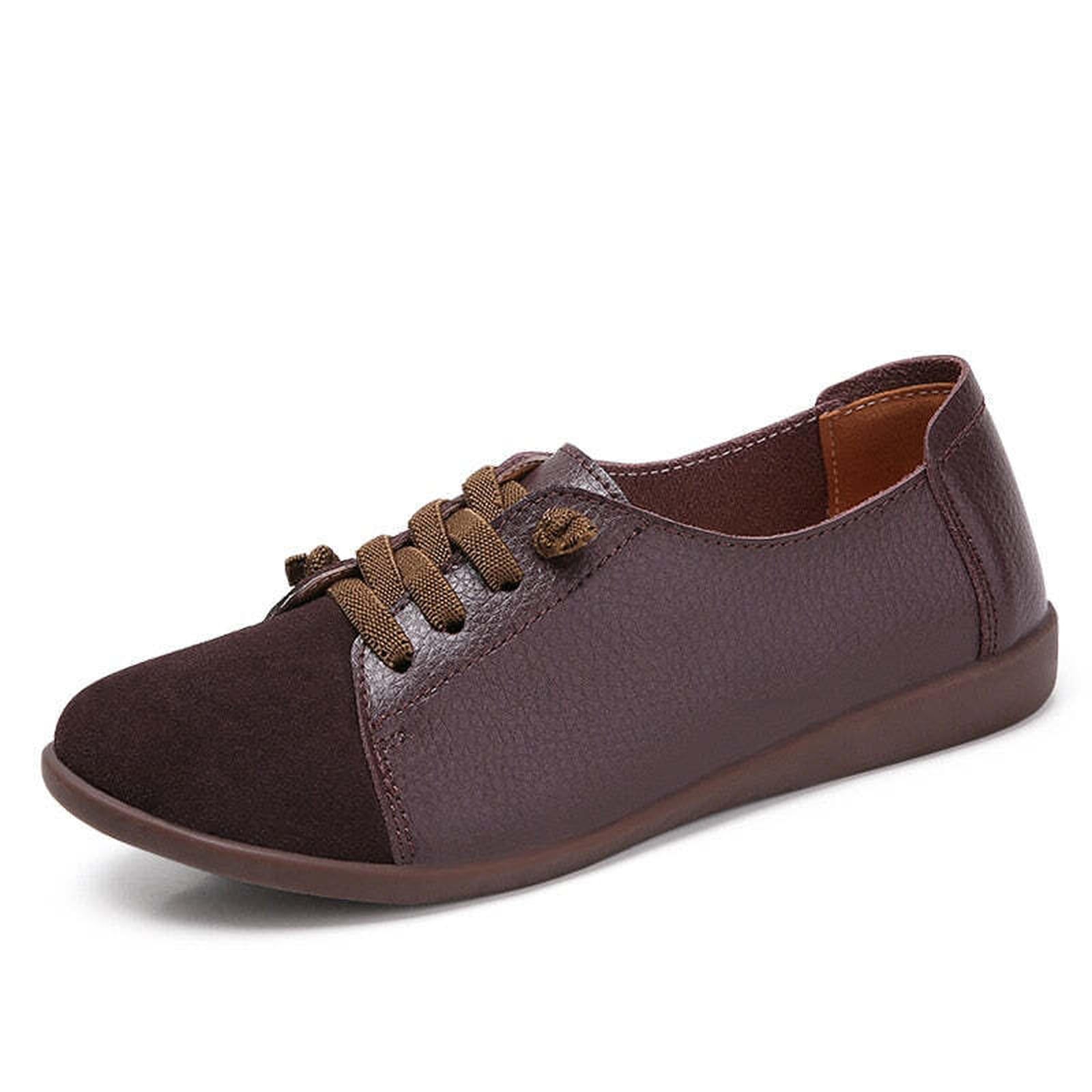 PEIPAH Genuine Leather Shoes Woman Spring Ladies Shoes Slip On Ballet Flats Sneakers Women Oxford Shoes Plus Size Moccains