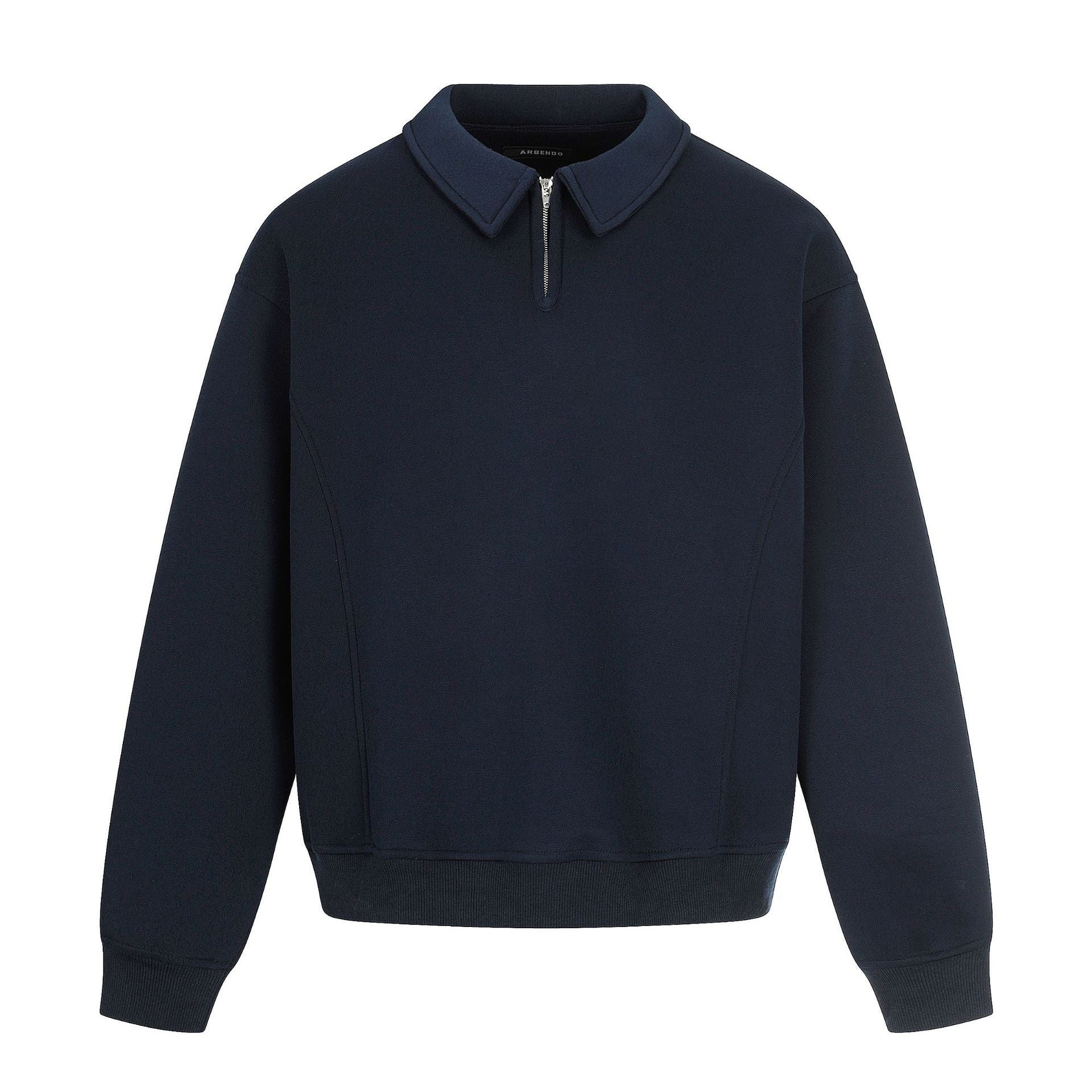 Half-Zip Polo Neck Pullover Hoodie