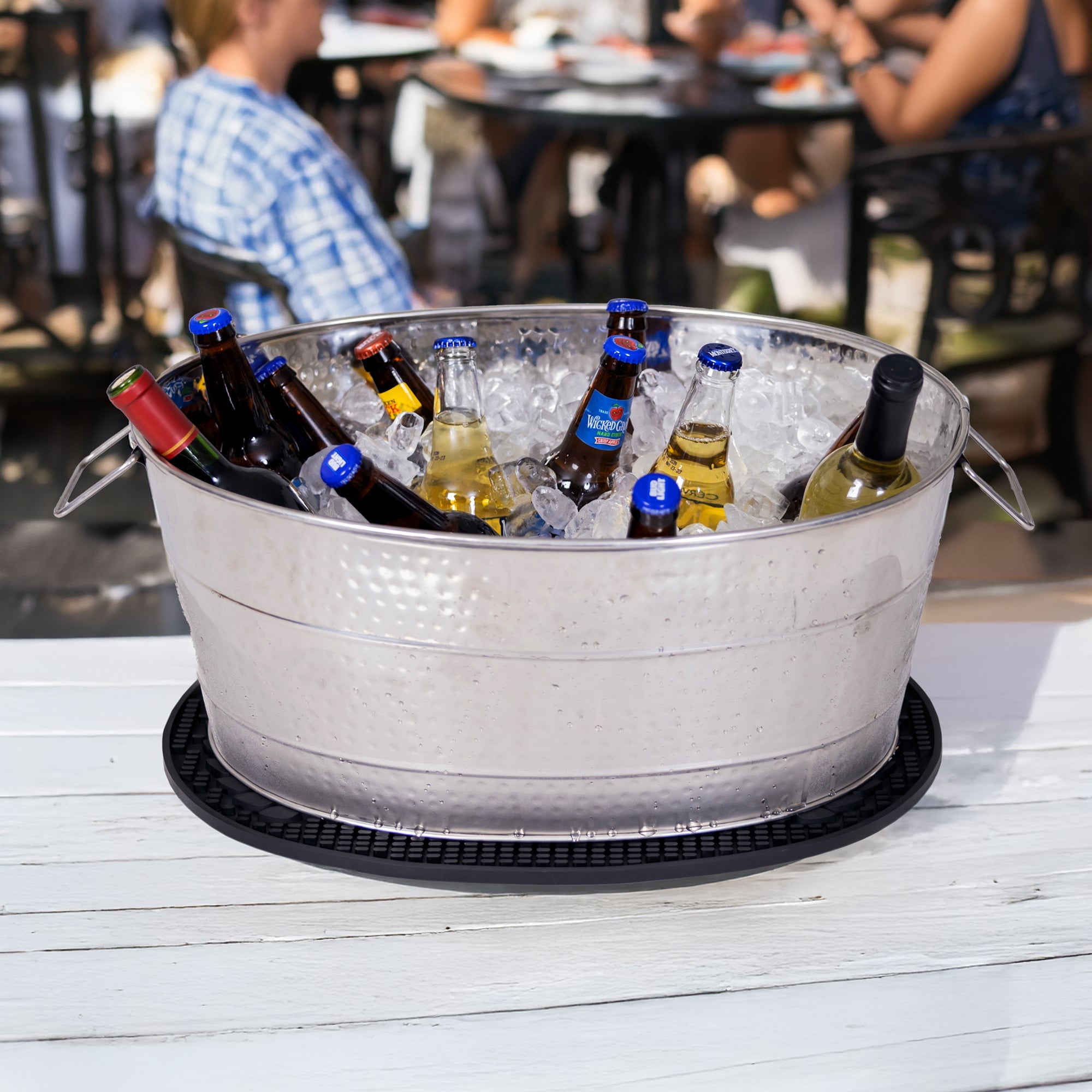 Aspen Metal Tub with Party Mat for Chilling Drinks Stainless Steel | BREKX