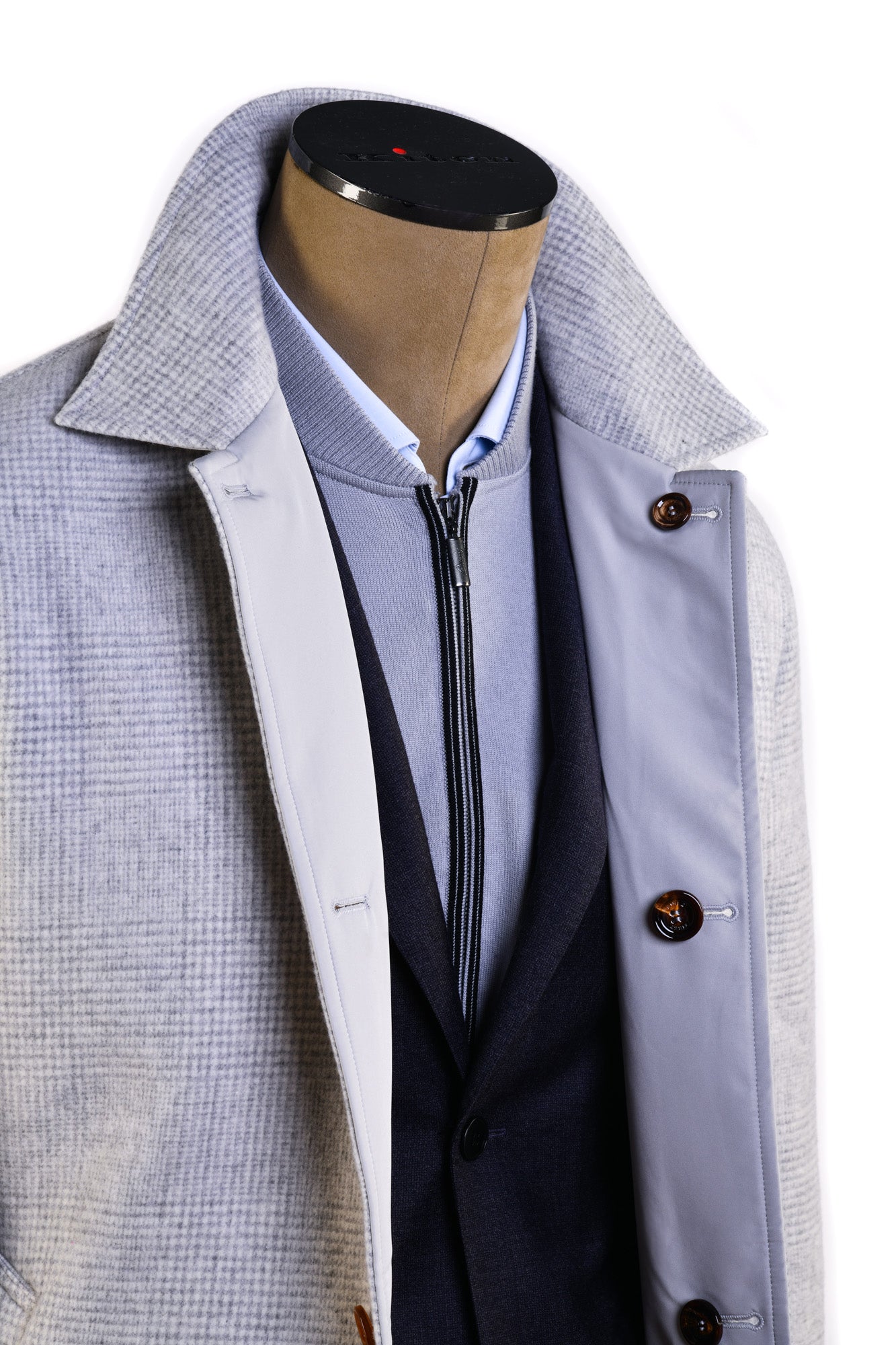 Kired by Kiton Peak Wool-Cashmere Reversible Overcoat