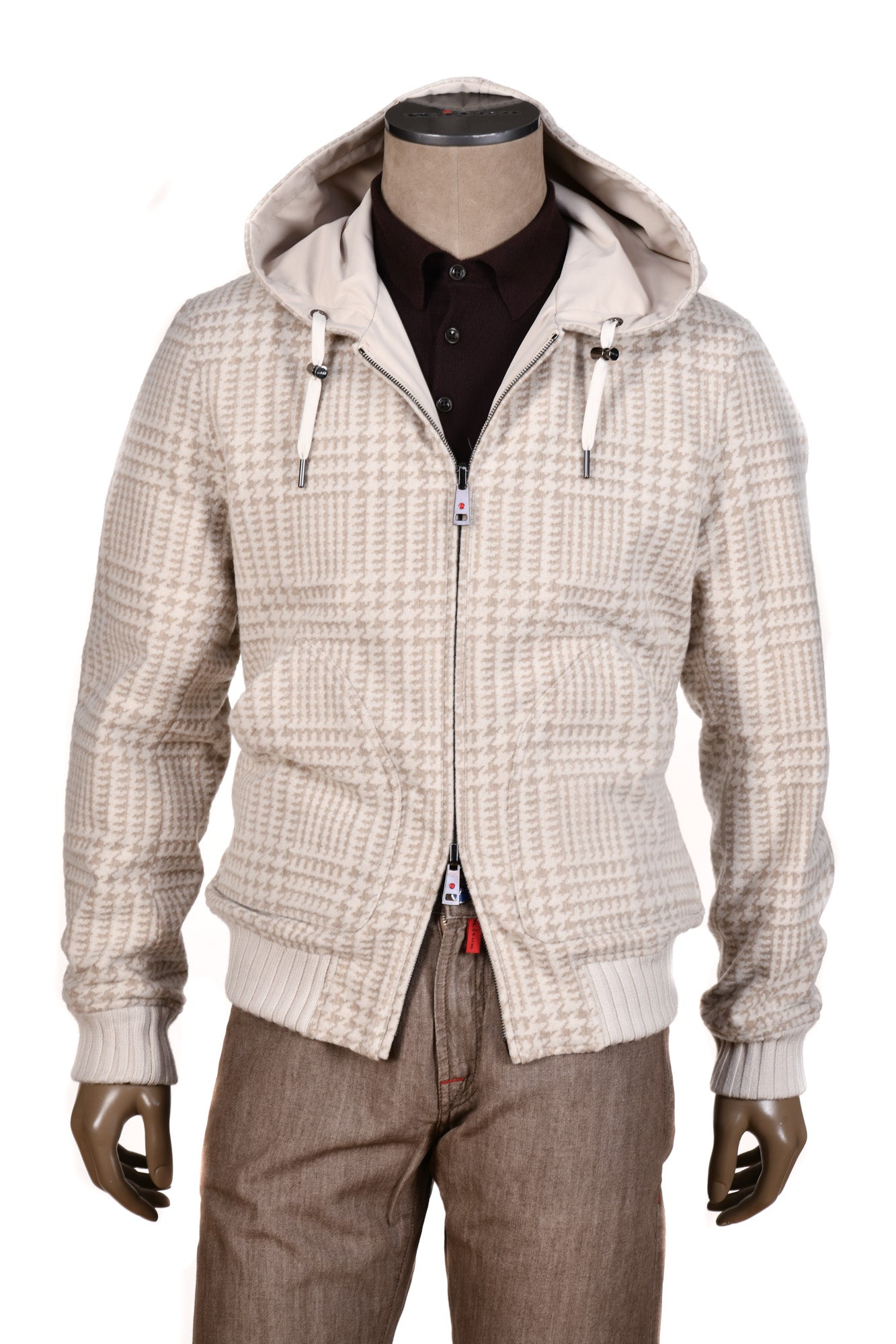 Kired by Kiton Barwa Prince of Wales Wool Reversible Jacket
