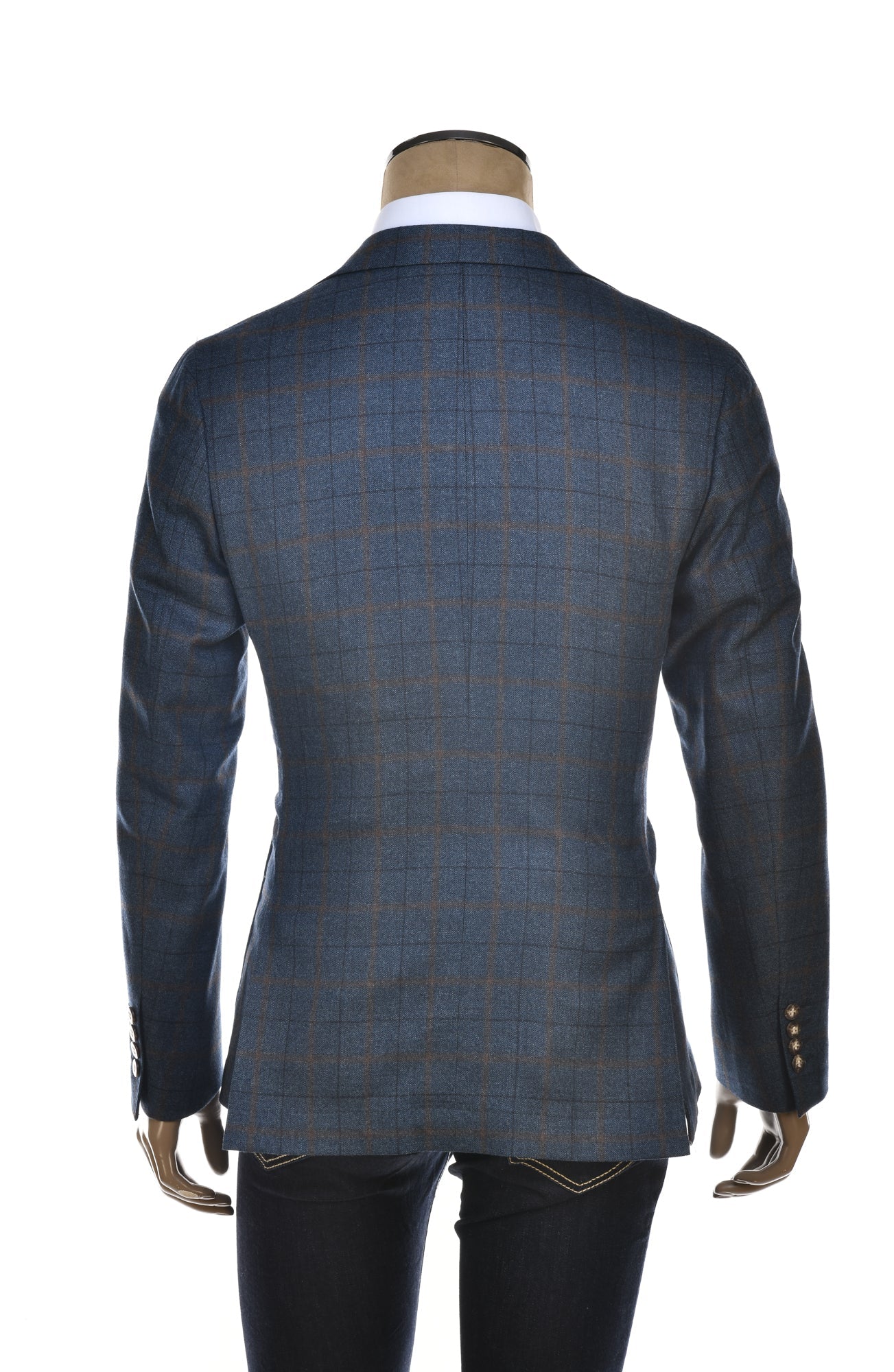 Carlo Barbera Windowpane Wool-Silk Sport Jacket