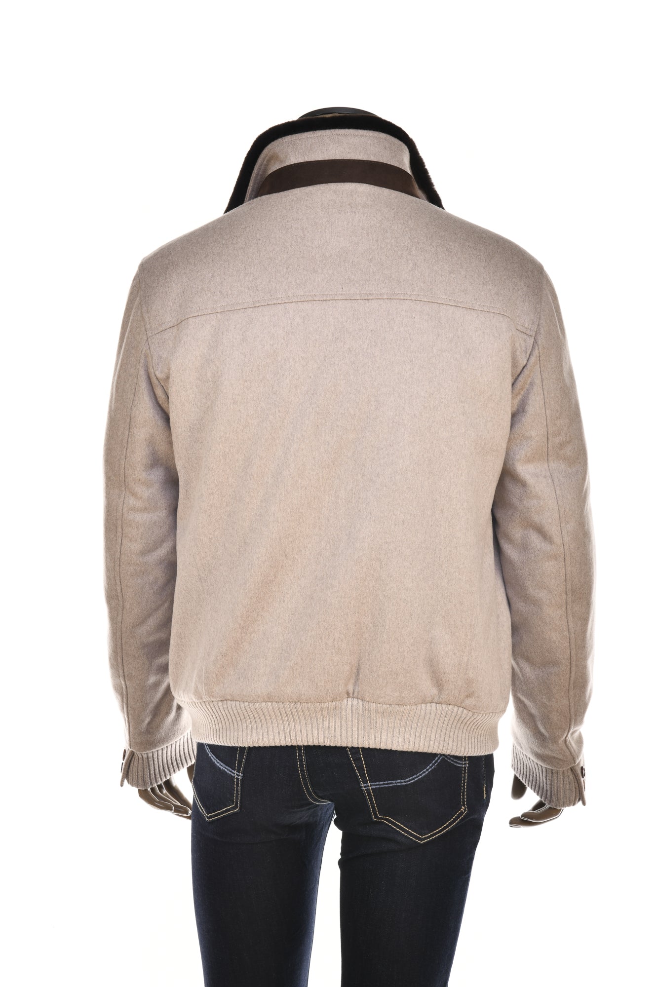 Kired by Kiton Arves Cashmere/ Beaver Fur Bomber Overcoat