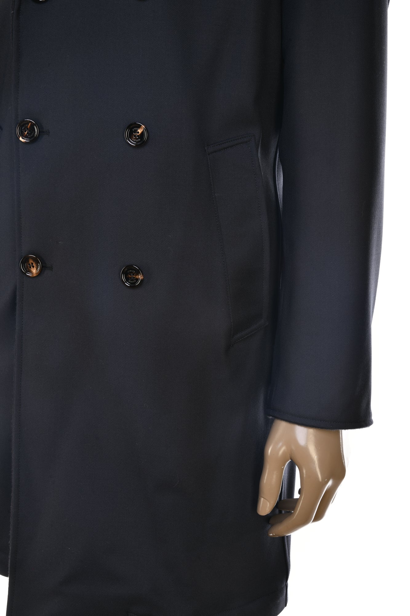Kired Gyala Acrylic-Wool Double-Breasted Reversible Overcoat