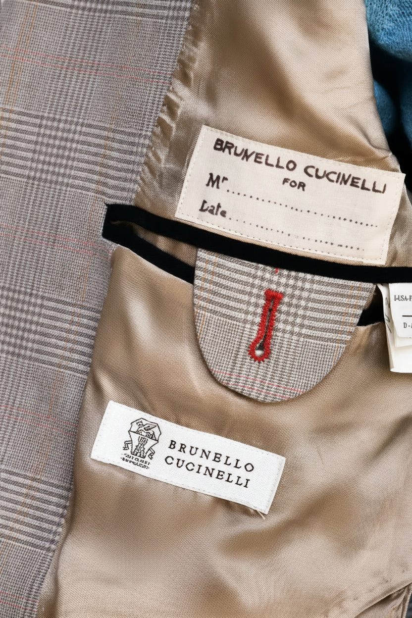 Brunello Cucinelli Glen Check Cotton Sport Jacket