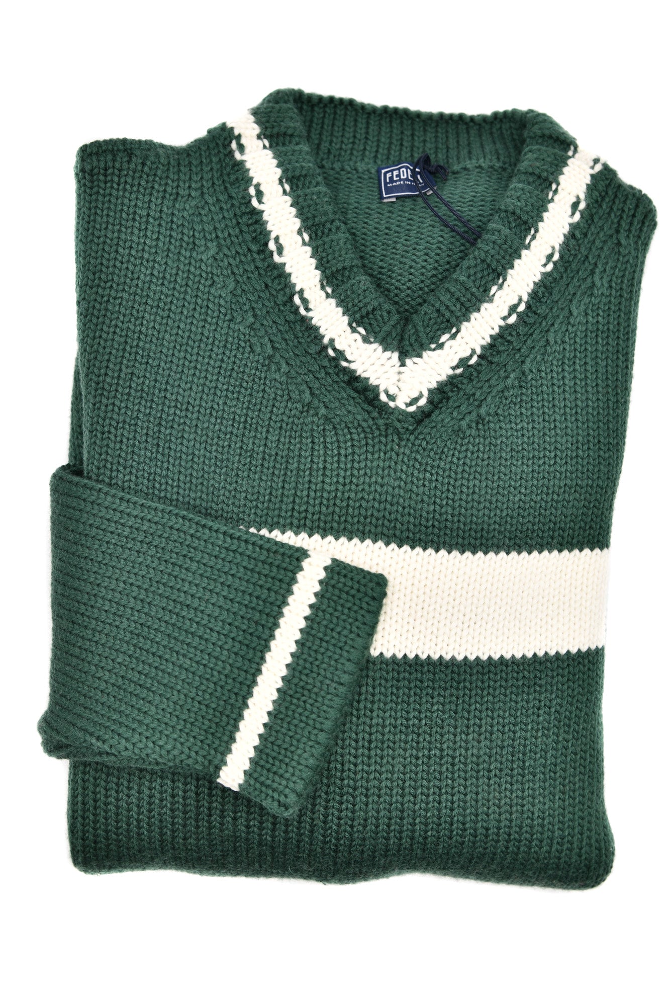 Fedeli Virgin Wool V-Neck Knit Sweater