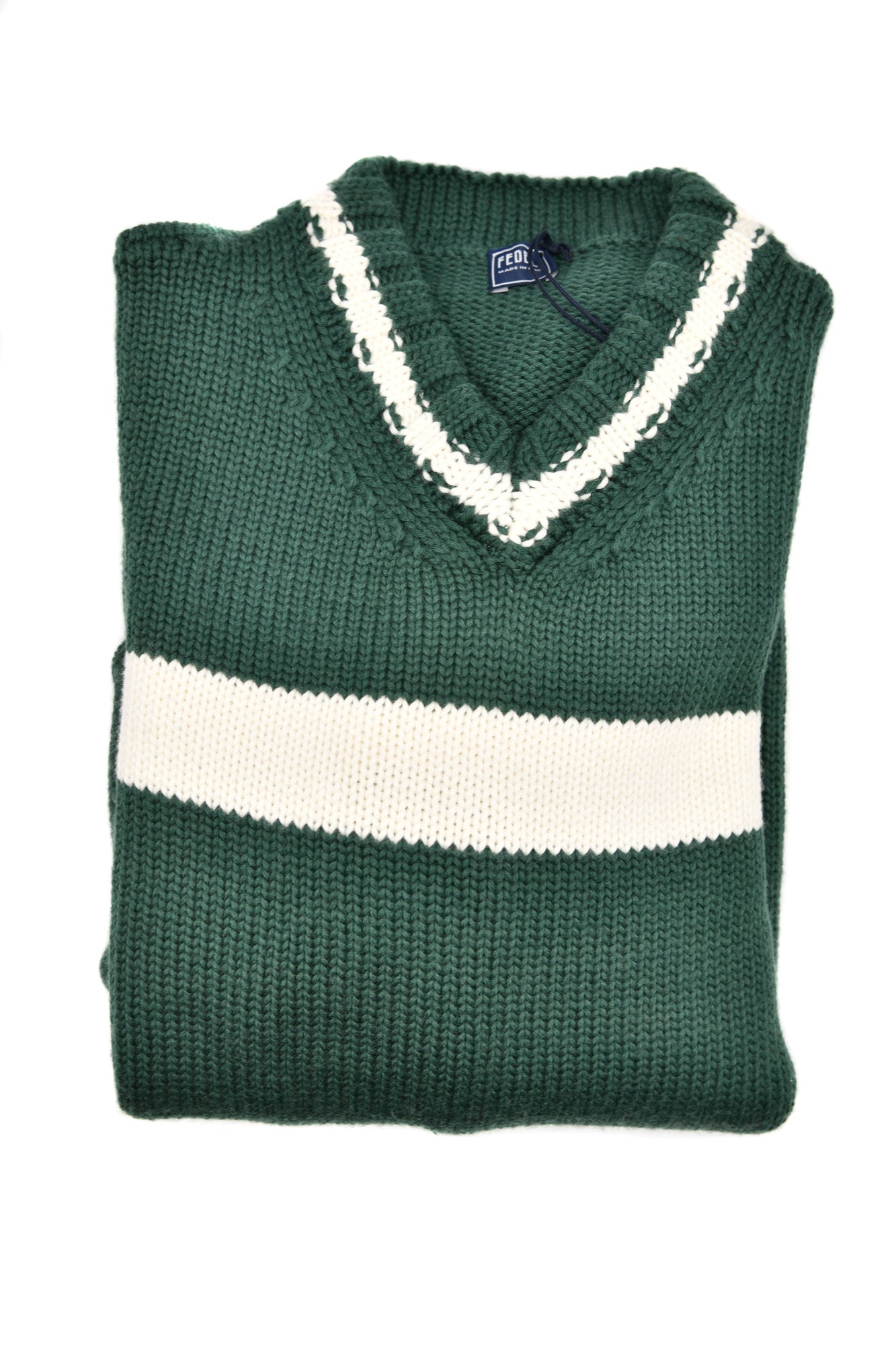 Fedeli Virgin Wool V-Neck Knit Sweater