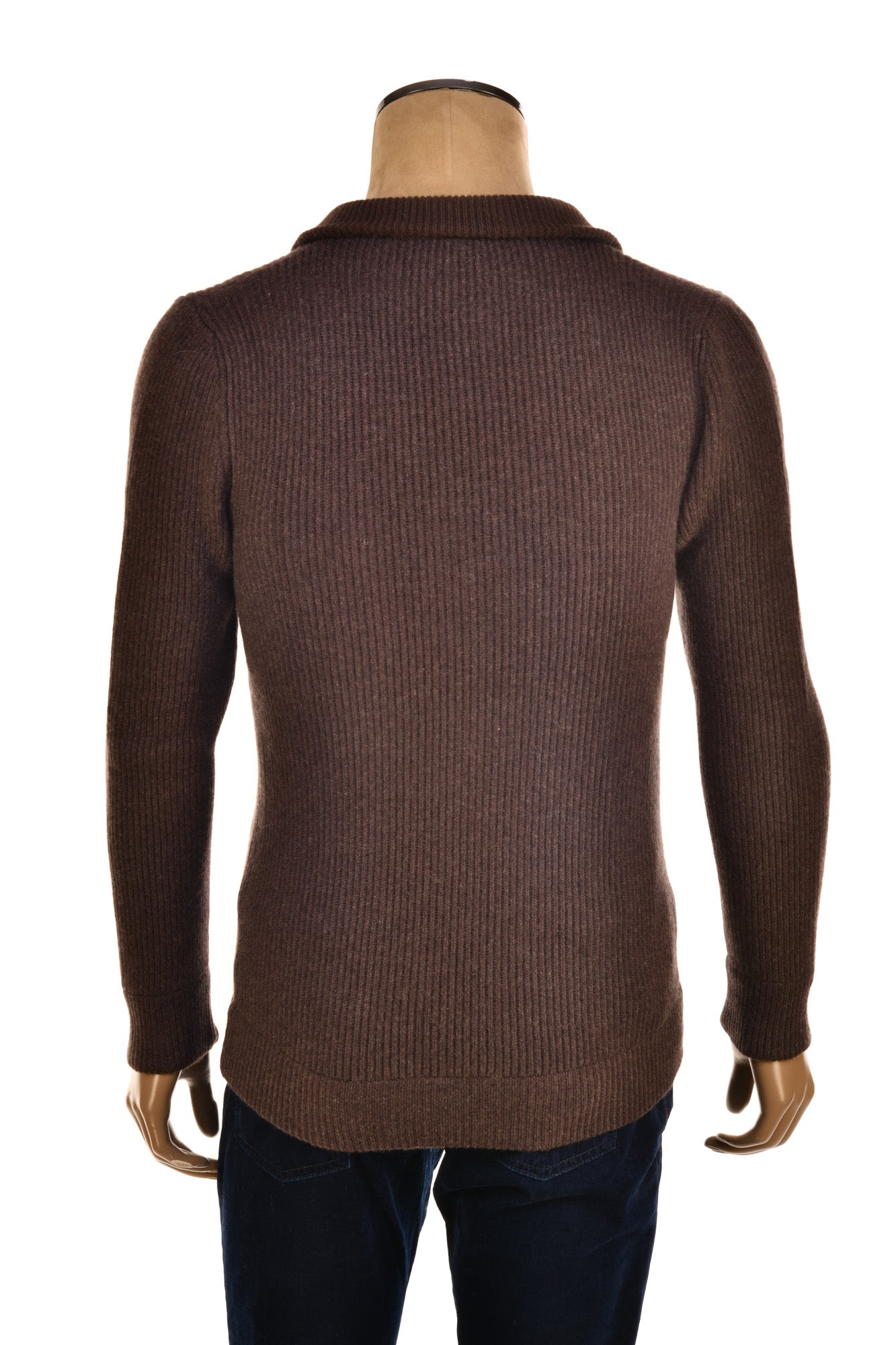 Manrico Cashmere Mockneck Ribbed Zip-Up Sweater