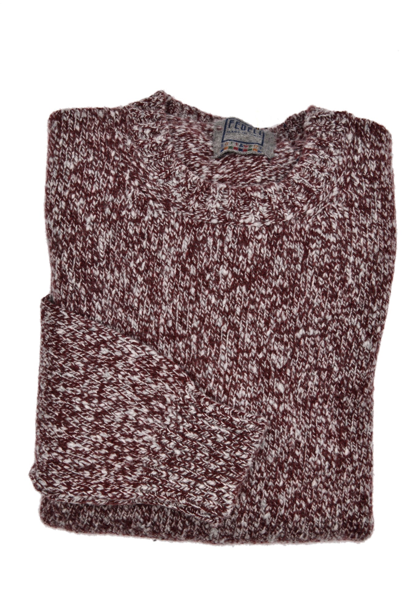 Fedeli Wool-Cashmere Marled Crewneck Knit Sweater