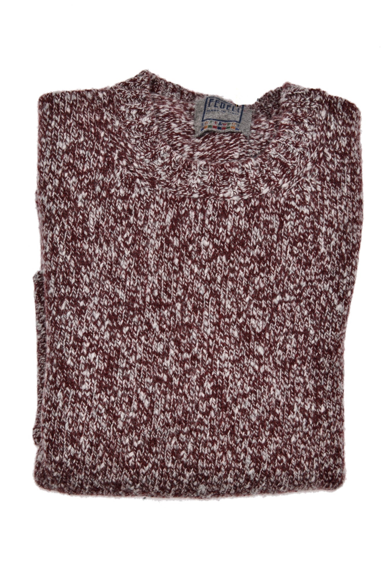 Fedeli Wool-Cashmere Marled Crewneck Knit Sweater