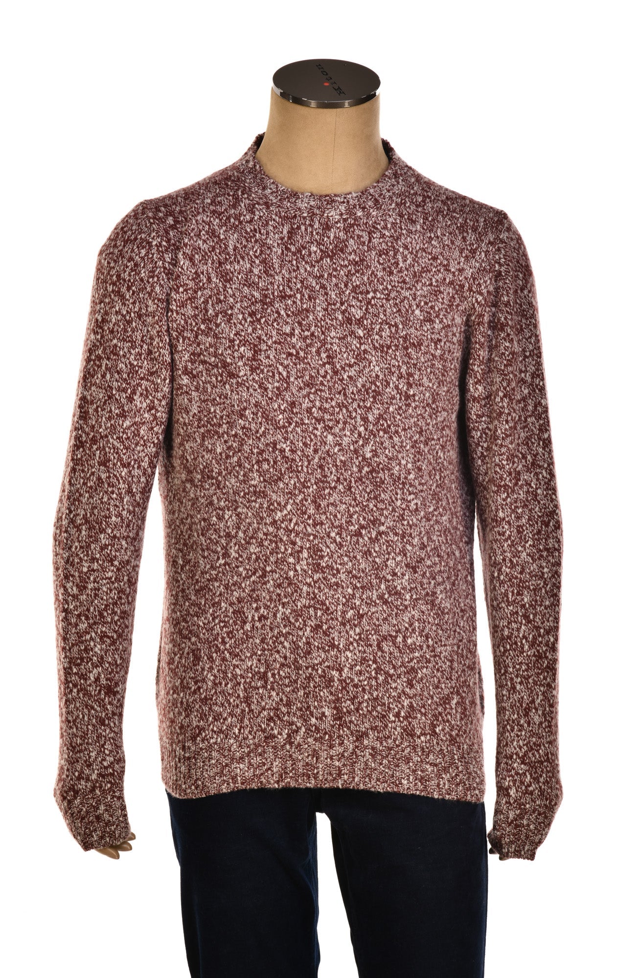 Fedeli Wool-Cashmere Marled Crewneck Knit Sweater