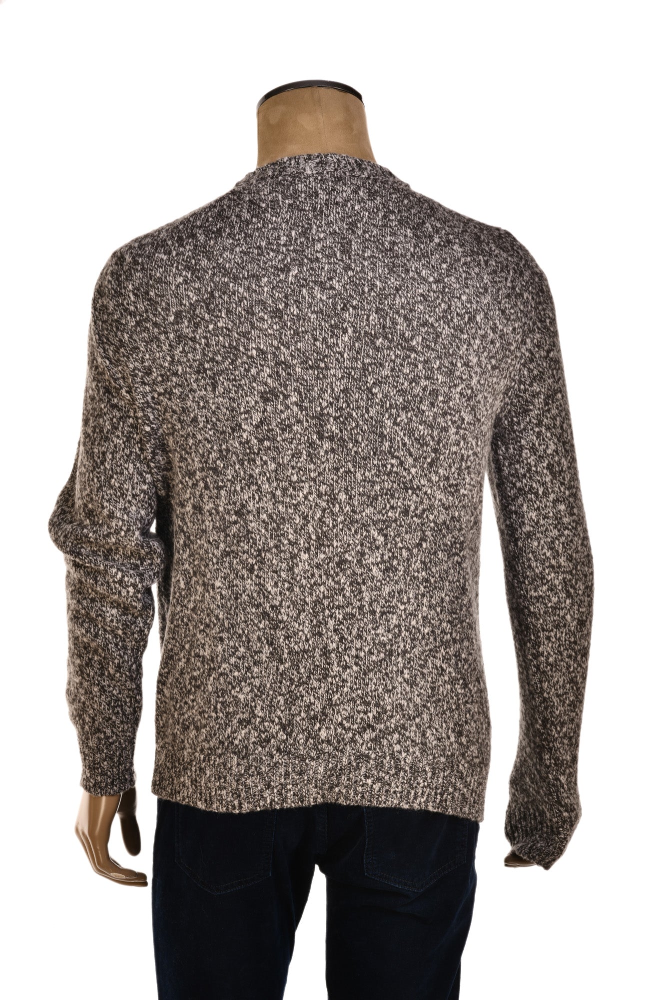 Fedeli Wool-Cashmere Marled Crewneck Knit Sweater