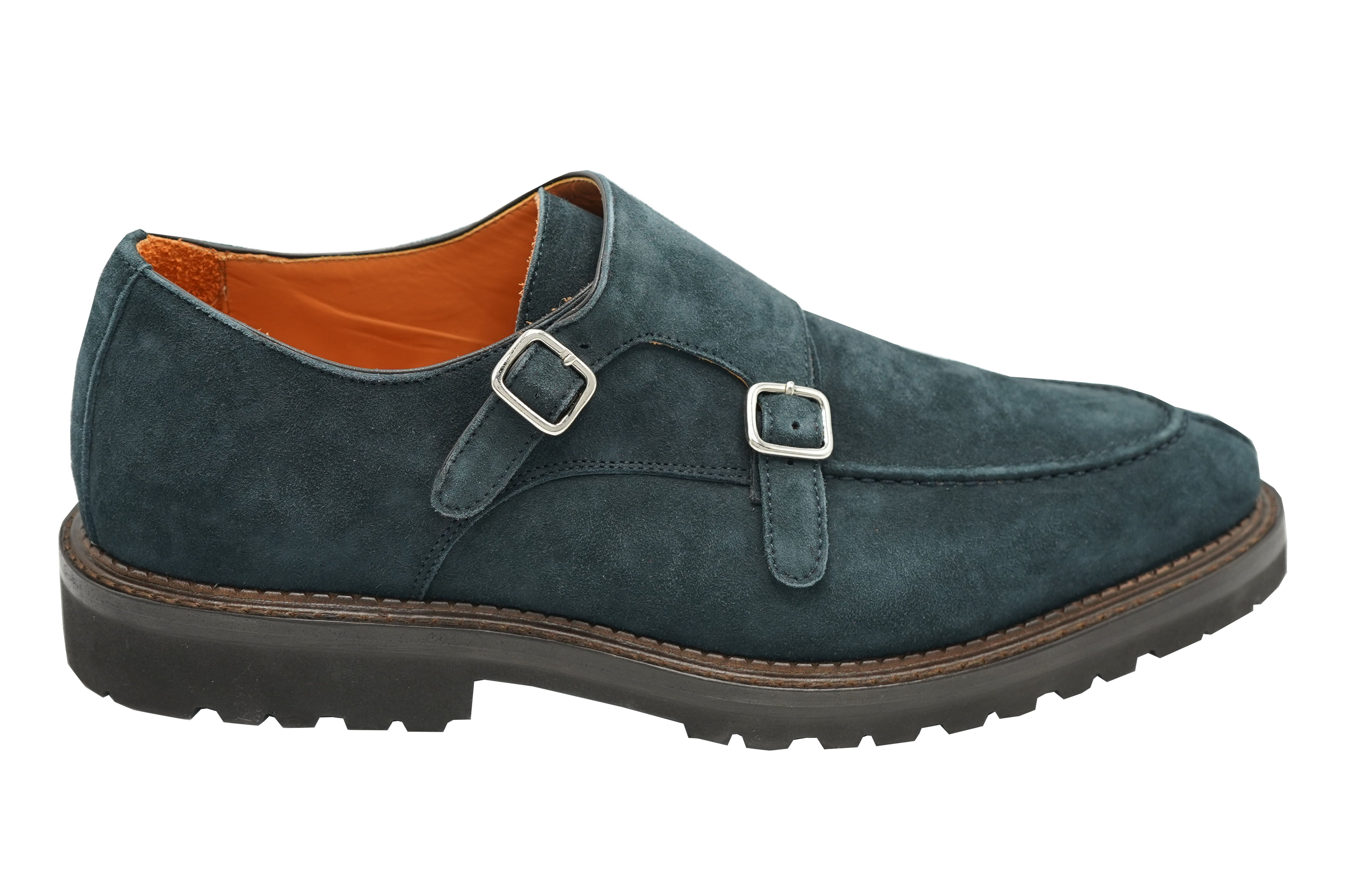 Andrea Ventura Norvegese Parigino Adler Suede Monk Strap Shoes