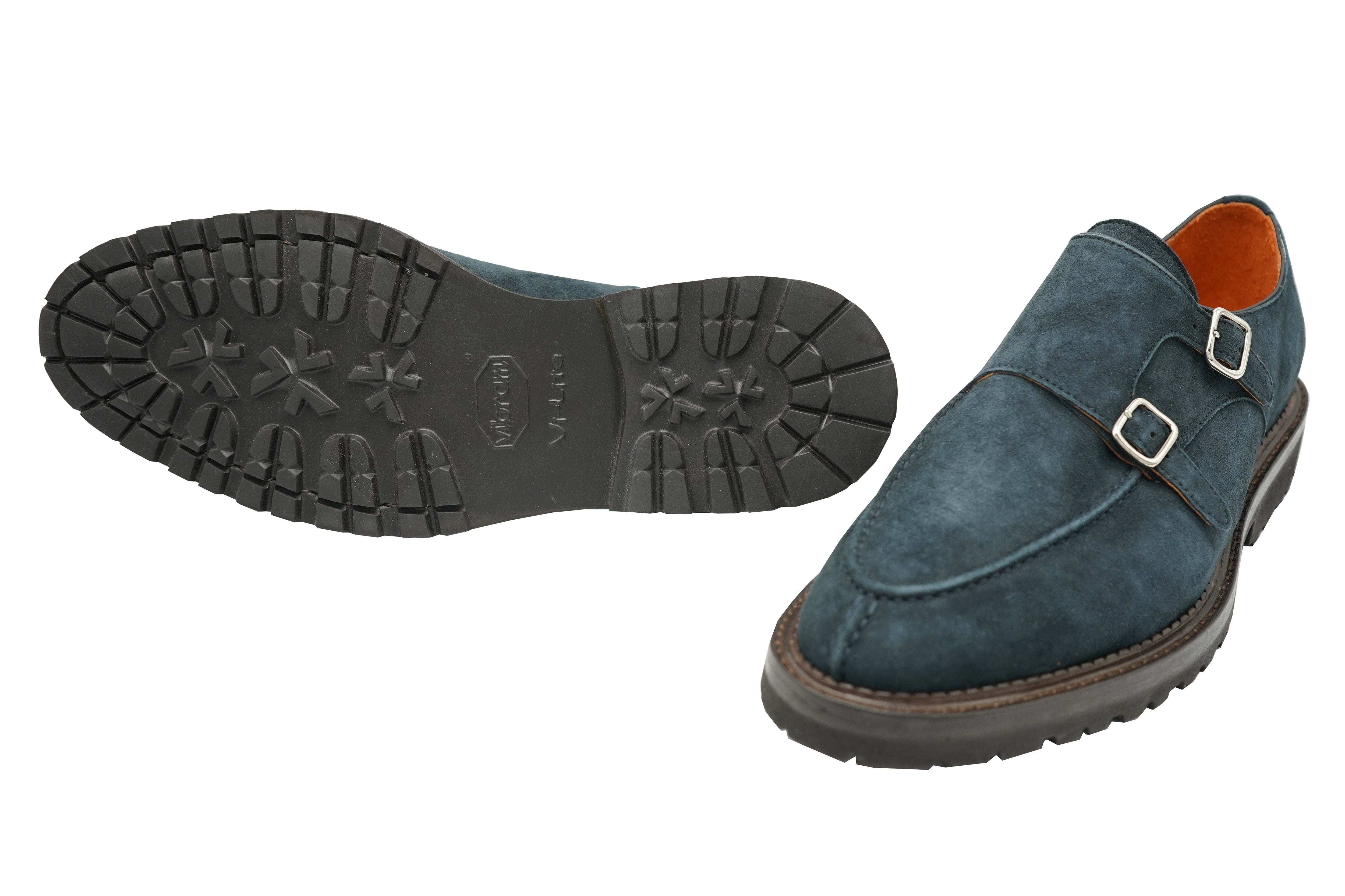 Andrea Ventura Norvegese Parigino Adler Suede Monk Strap Shoes