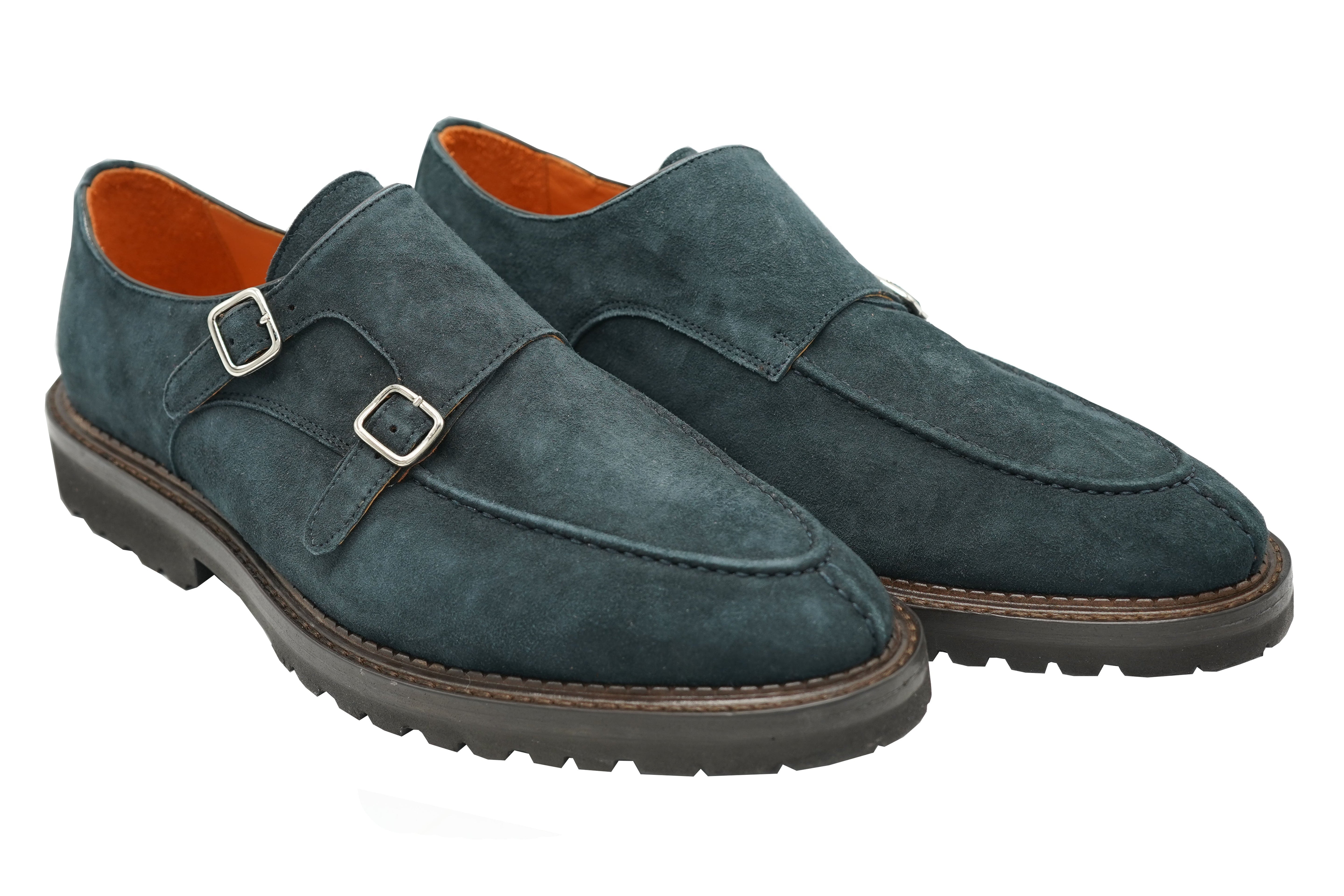 Andrea Ventura Norvegese Parigino Adler Suede Monk Strap Shoes