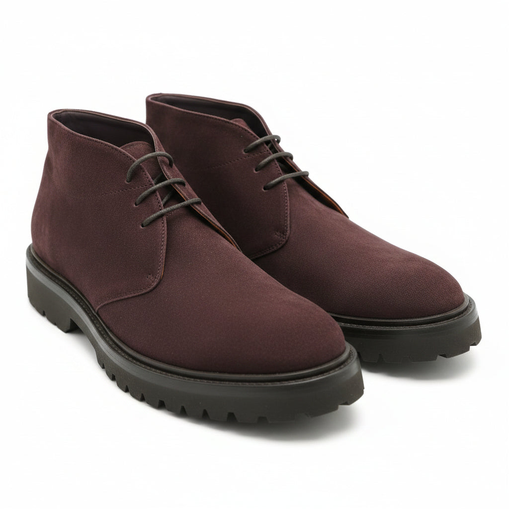 Andrea Ventura Chucca T Suede Lace-Up Boots w/ Lug Sole