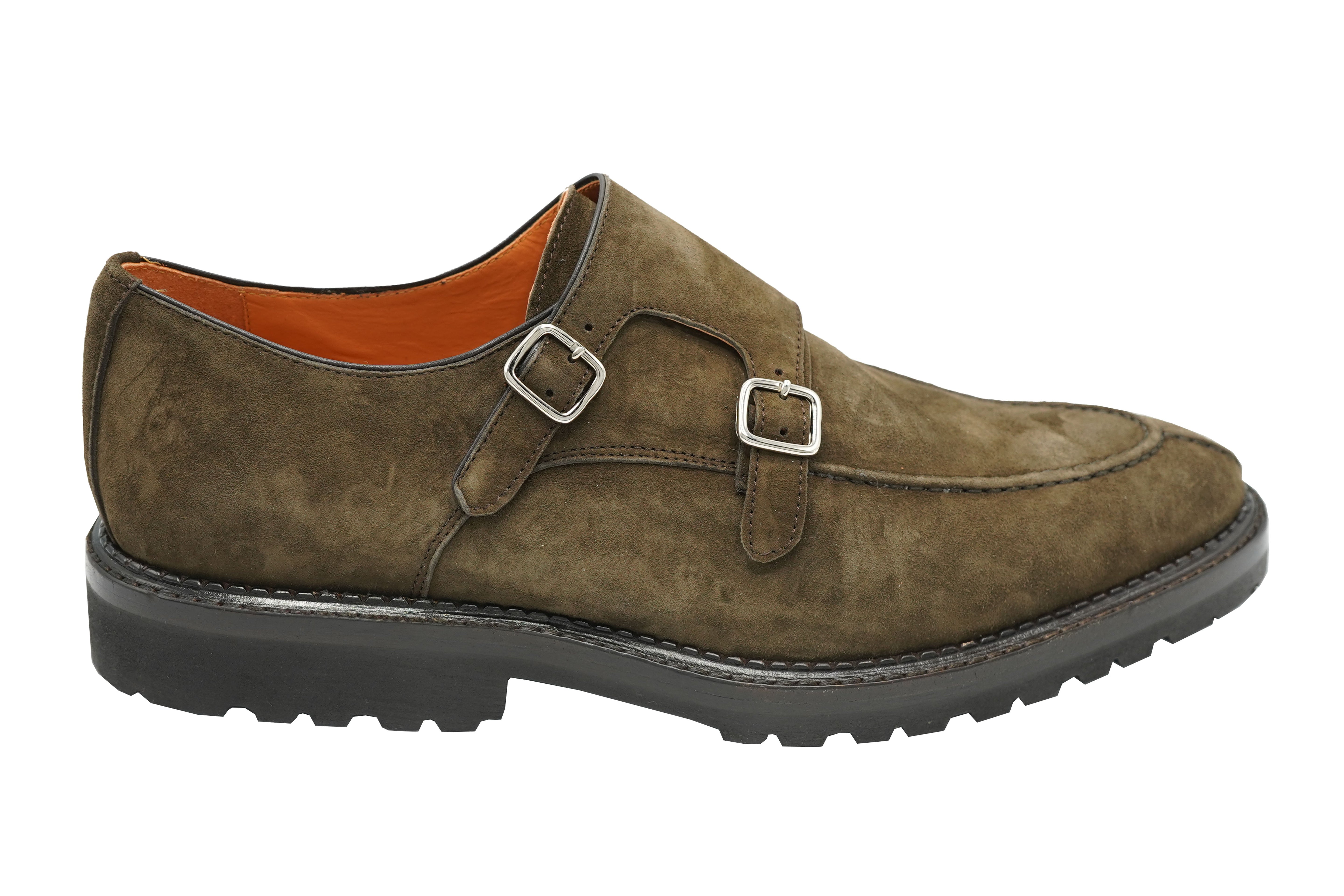 Andrea Ventura Norvegese Parigino Adler Suede Monk Strap Shoes
