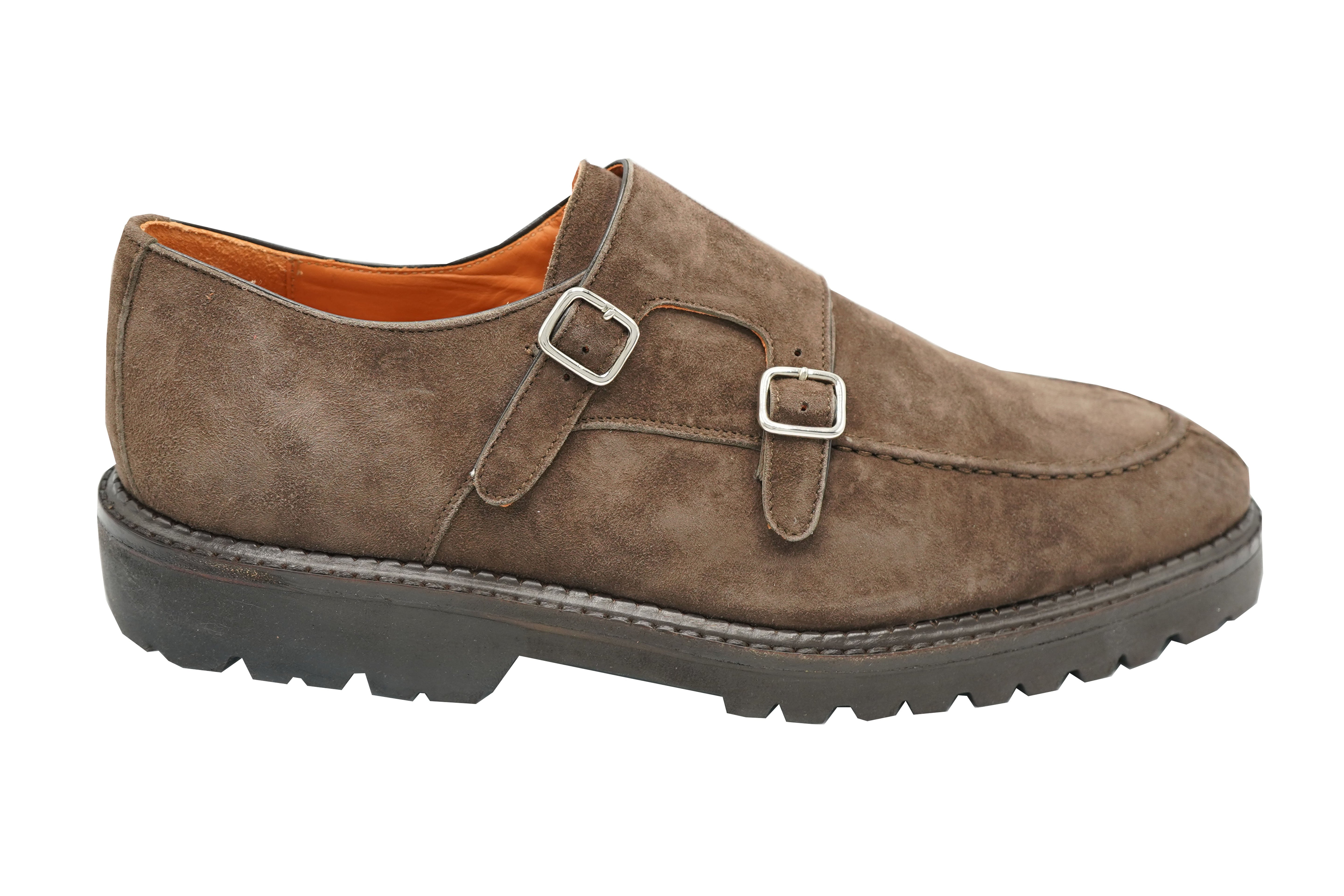 Andrea Ventura Norvegese Parigino Adler Suede Monk Strap Shoes