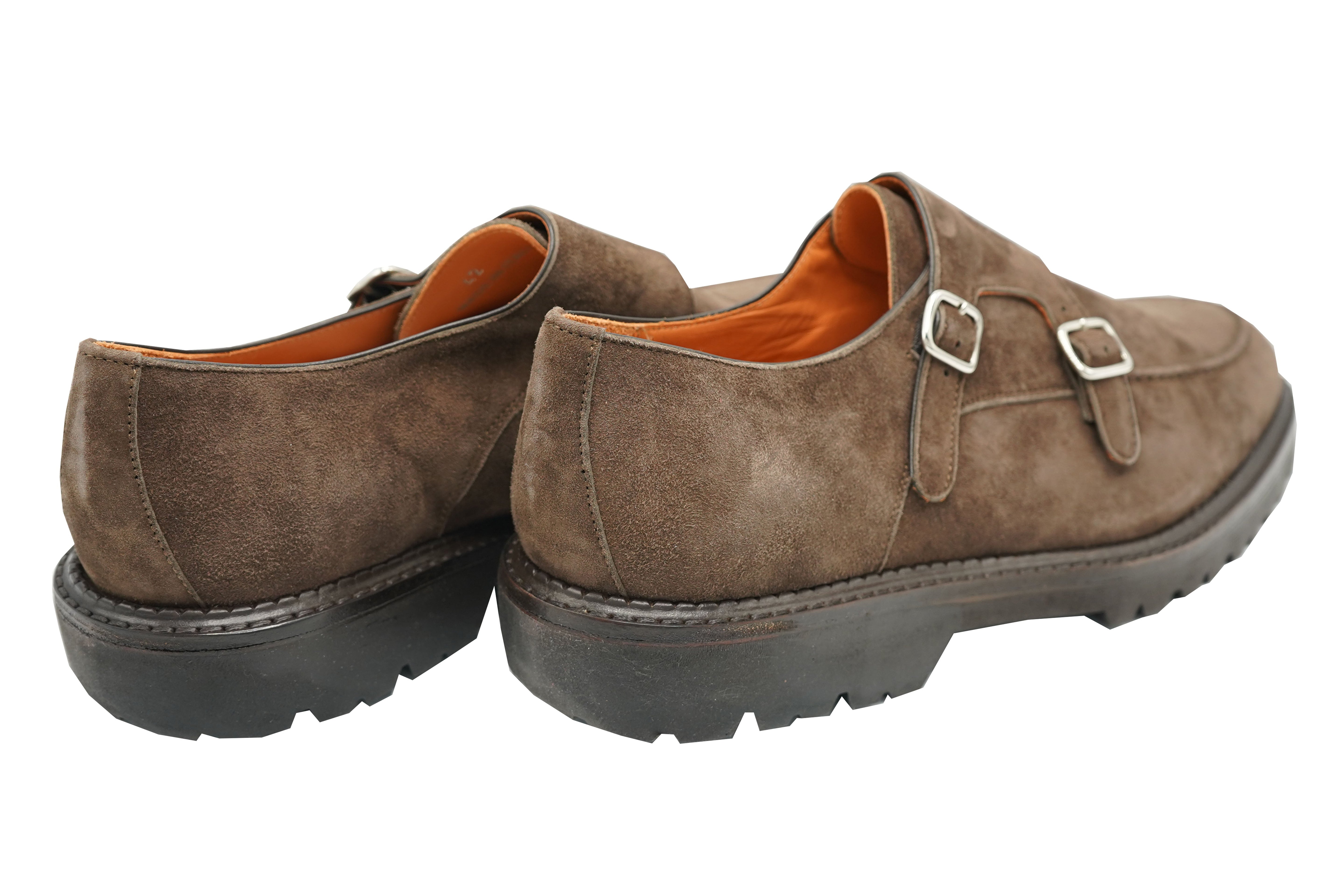 Andrea Ventura Norvegese Parigino Adler Suede Monk Strap Shoes