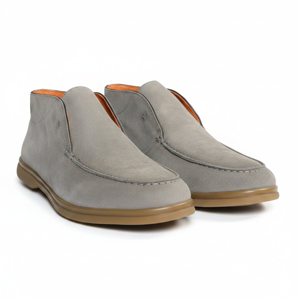 Andrea Ventura Suede High Loafers w/ Rubber Soles