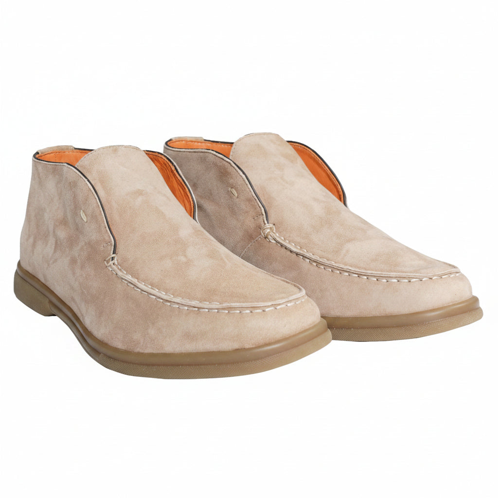 Andrea Ventura Suede High Loafers w/ Rubber Soles