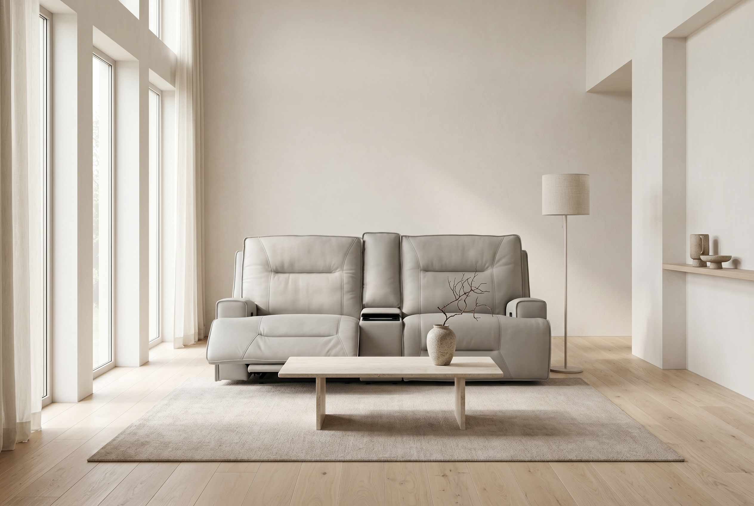 Atlas Fog 2-Piece Power Reclining Sofa Set