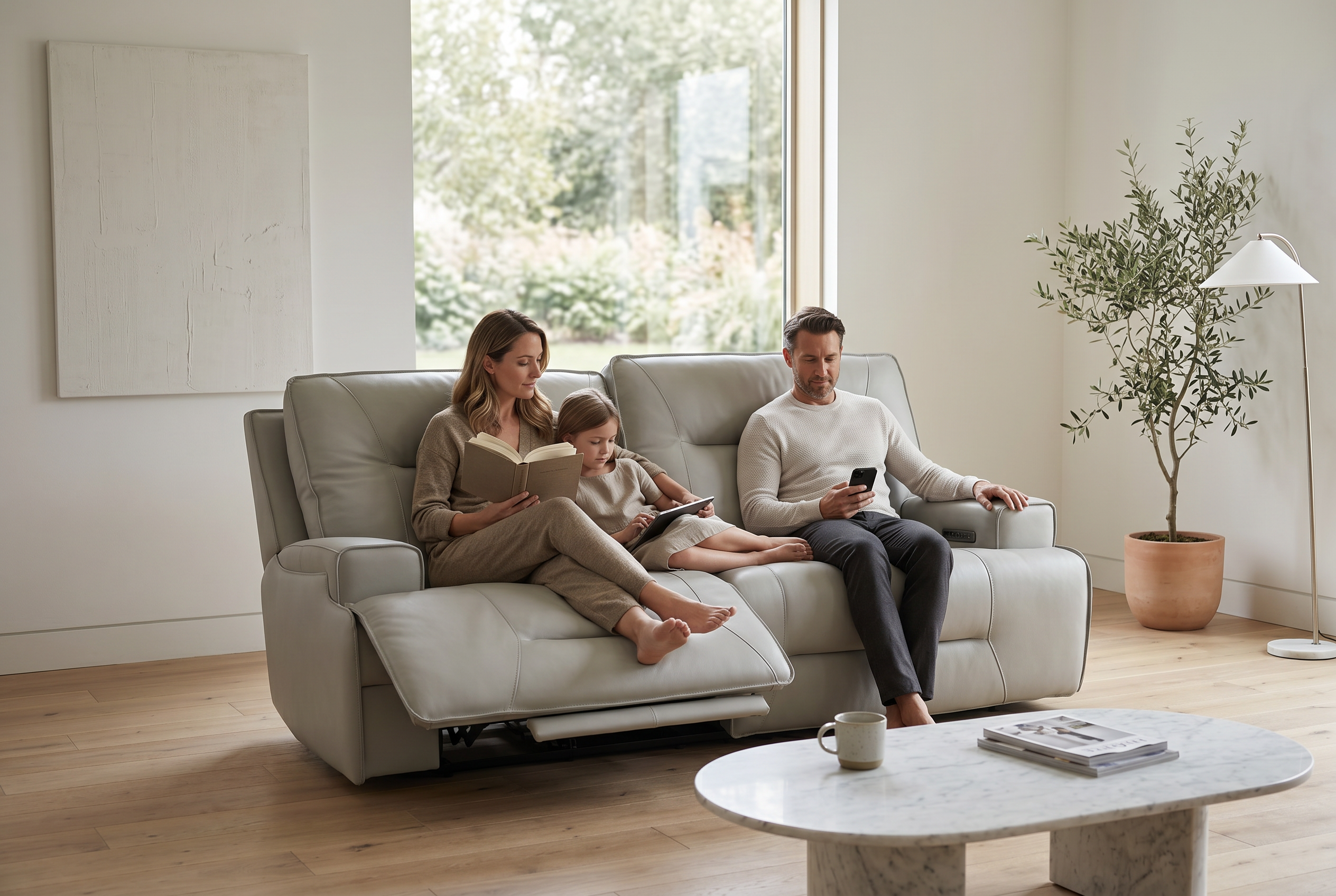 Atlas Fog 2-Piece Power Reclining Sofa Set