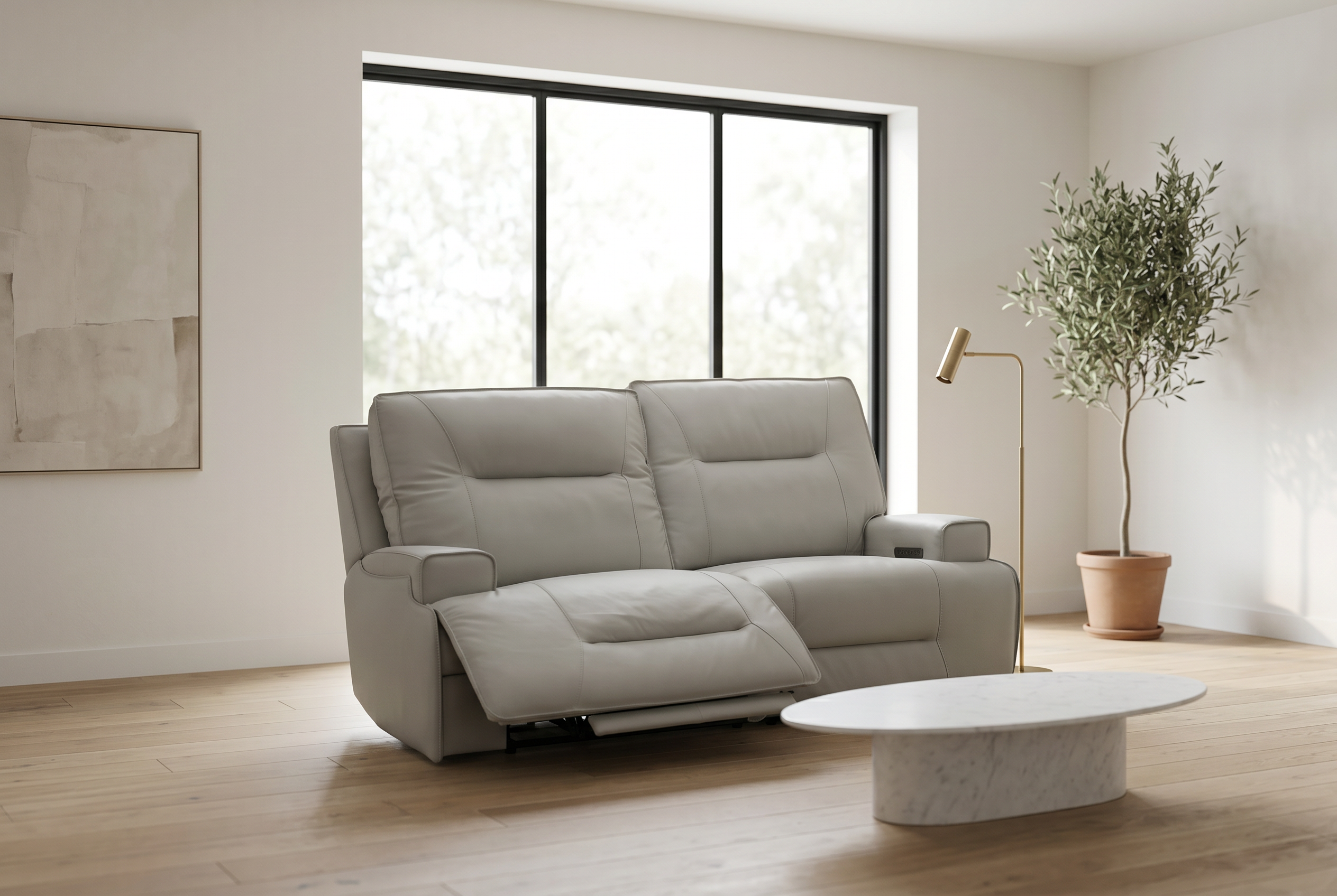 Atlas Fog 2-Piece Power Reclining Sofa Set